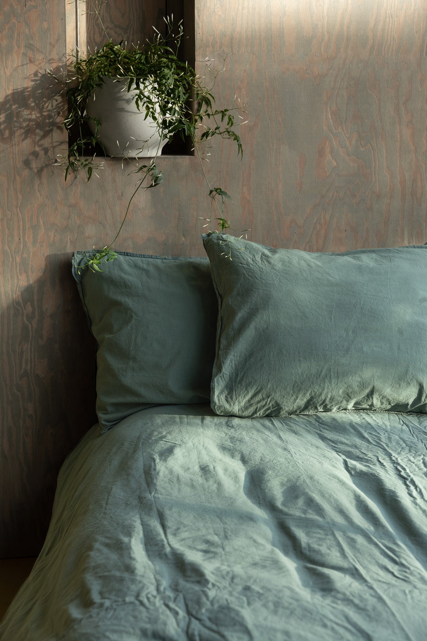 Bettwäsche-Set Crinkle (135x200 + 80x80 cm) | Mineral Green von Smaland
