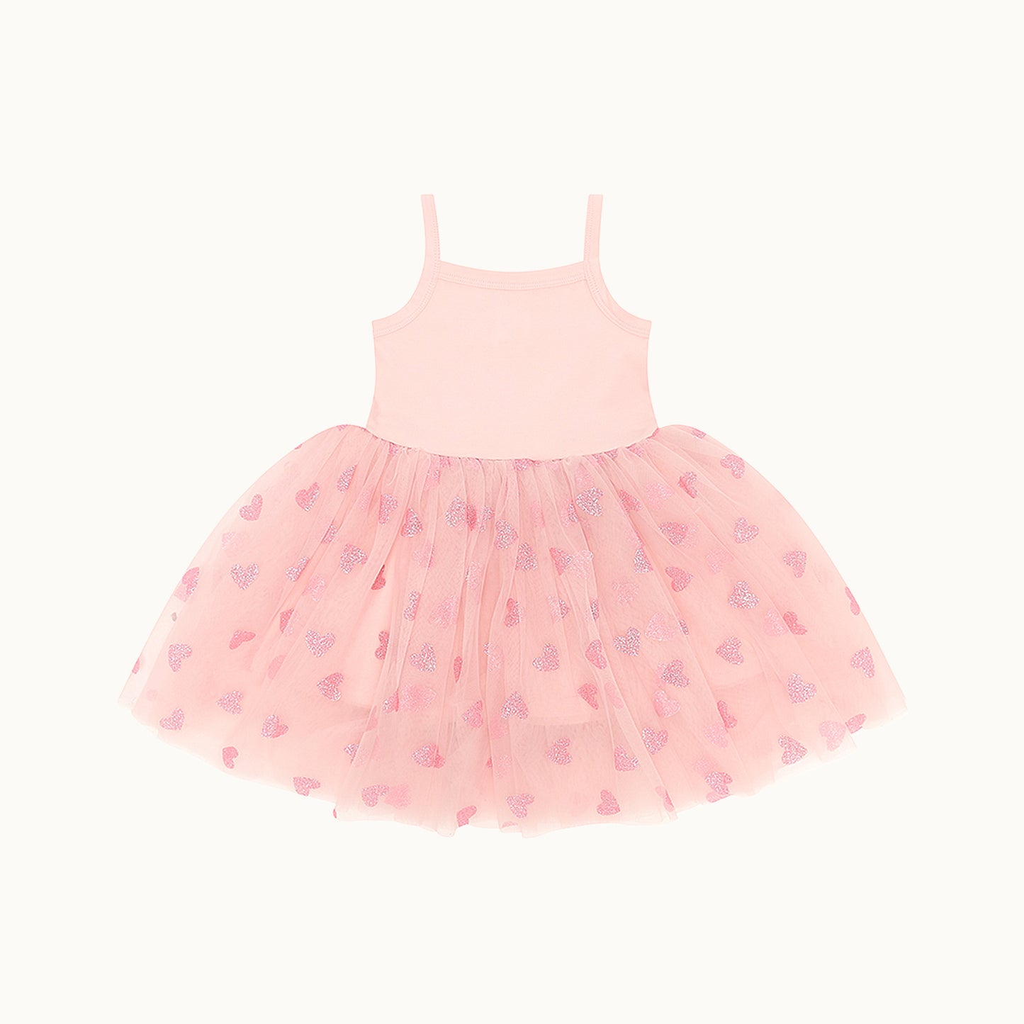 Kleid mit Tüll und Gitzerherzen „Pink“ 4-6 Jahre von Bob & Blossom
