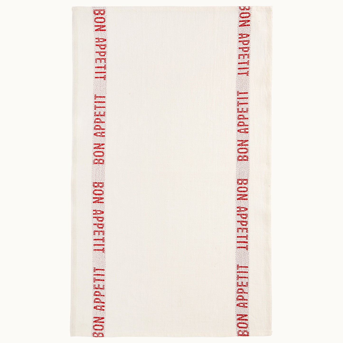 Geschirrtuch Bon Appétit | Weiß-Rot von Charvet Editions