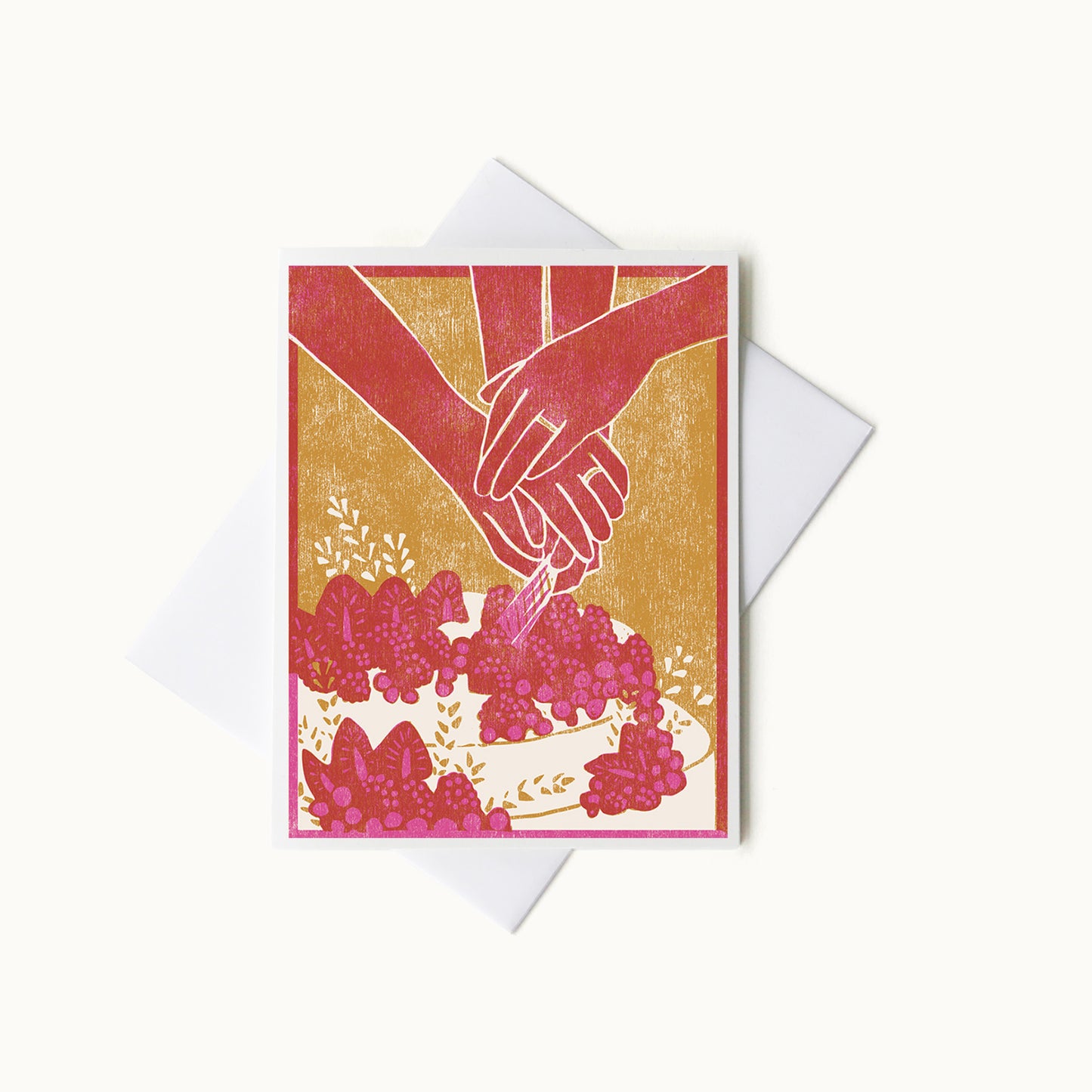 Klappkarte zur Hochzeit „Cutting Wedding Cake“ von Heartell Press