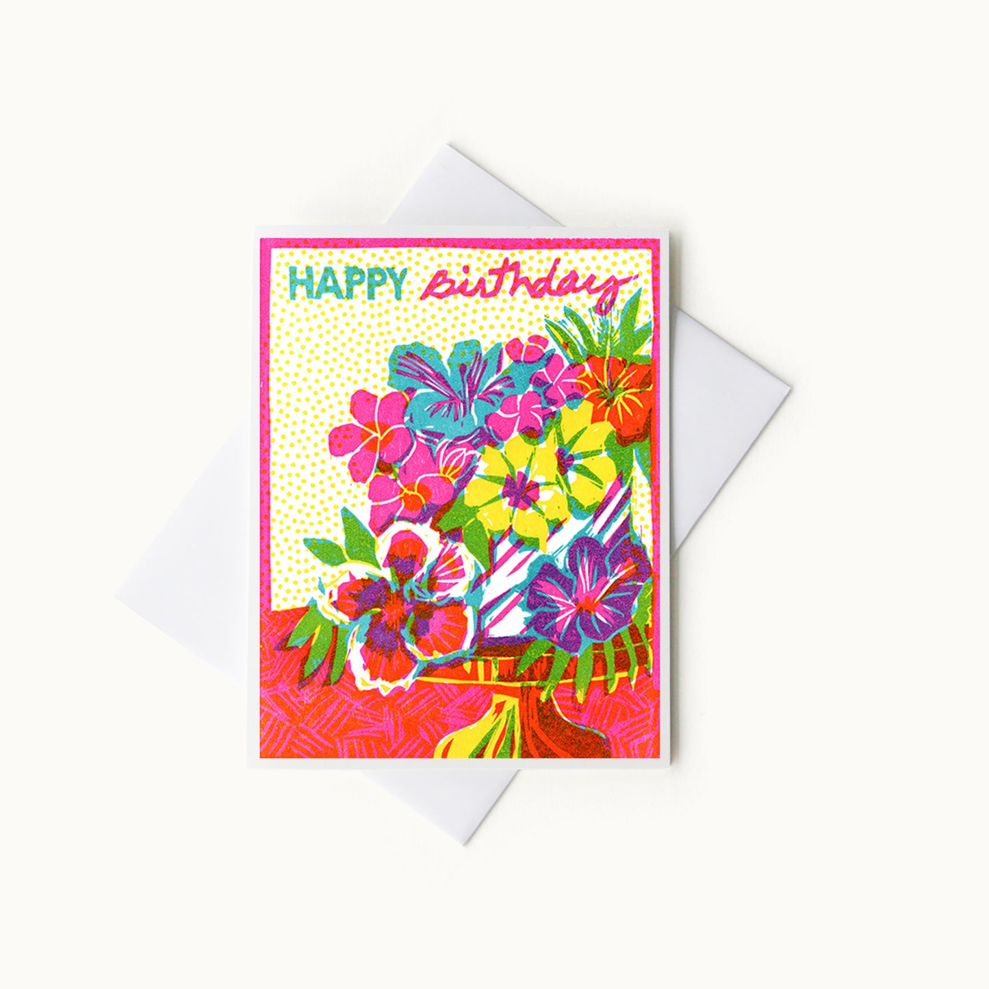 Klappkarte zum Geburtstag „Tropical Flowers “ von Heartell Press