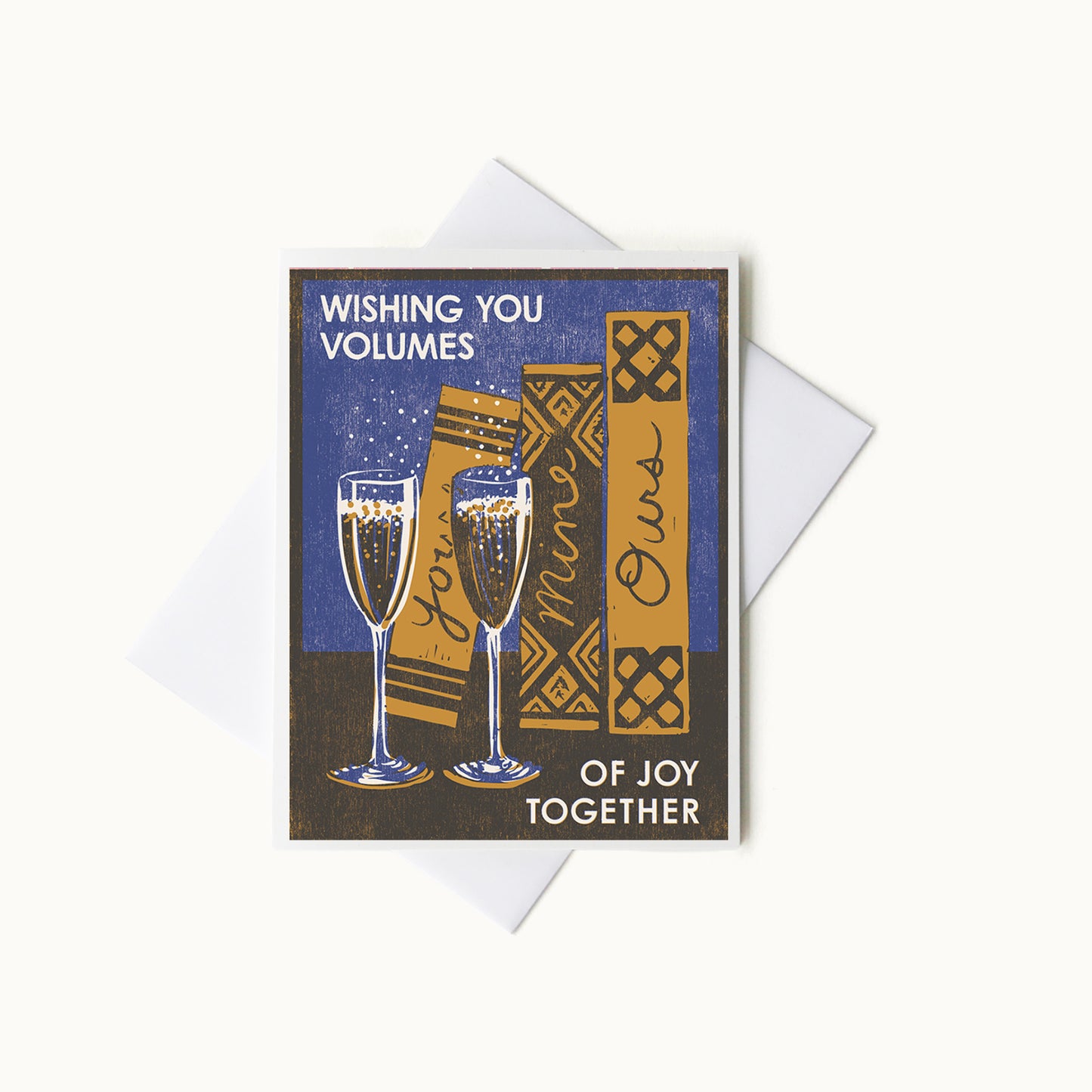 Klappkarte zur Hochzeit „Wishing you volumes of joy together“ von Heartell Press