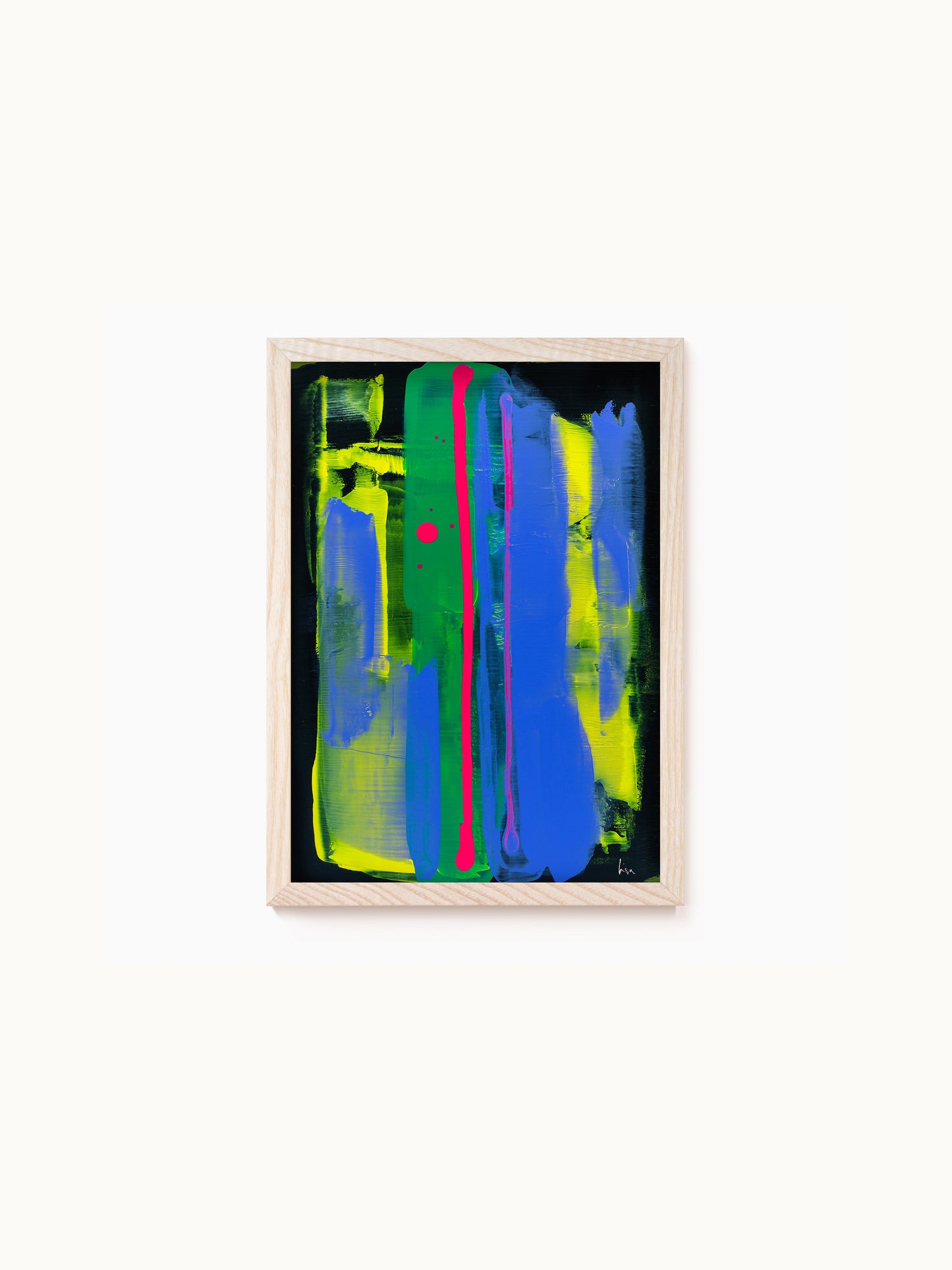 Kunstdruck „Stripes in Blau & Gelb“ | Design by Lisa Geyer
