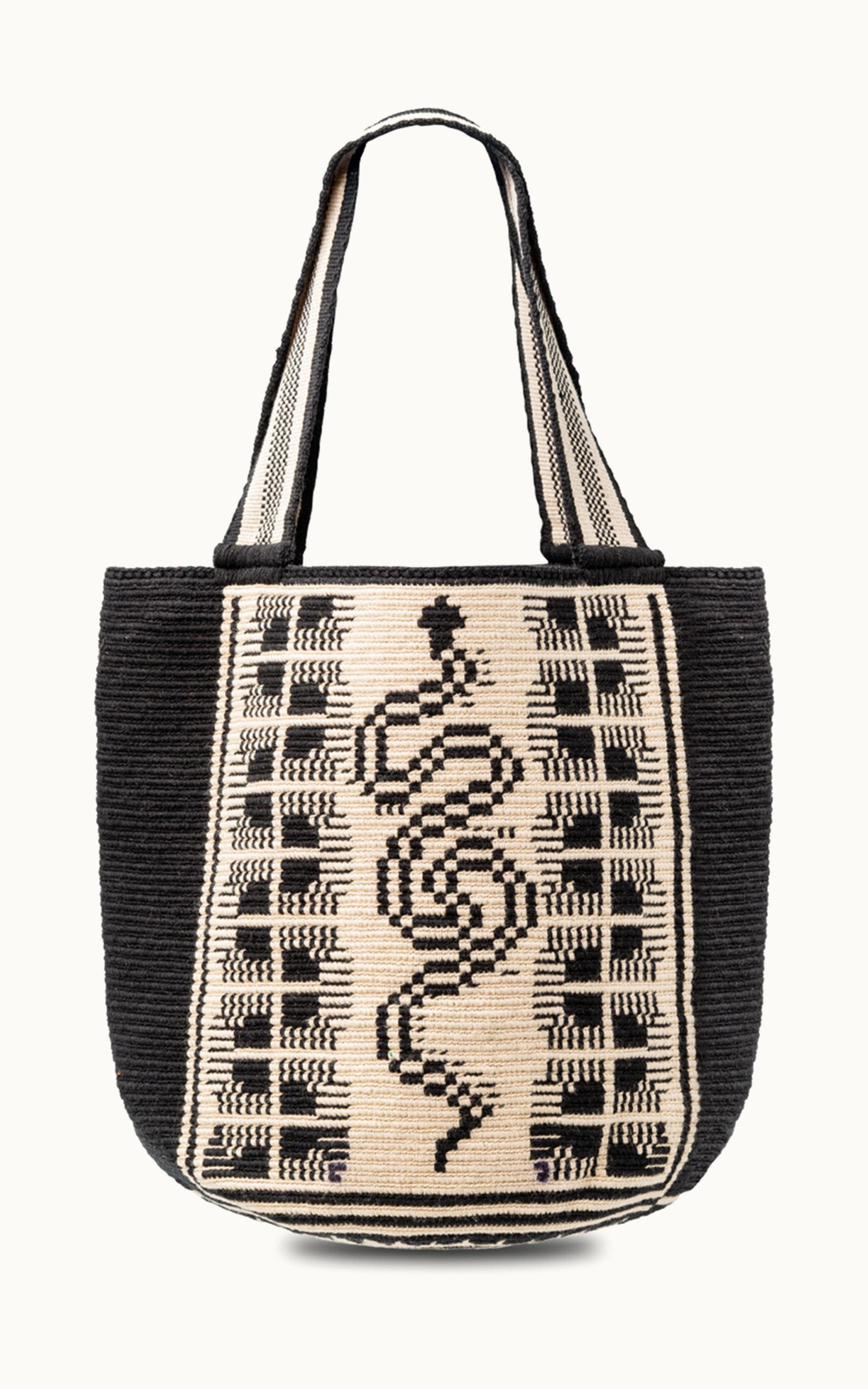 Wayuu Totem Bag Serpent Black | Handgefertigt von La Mansa