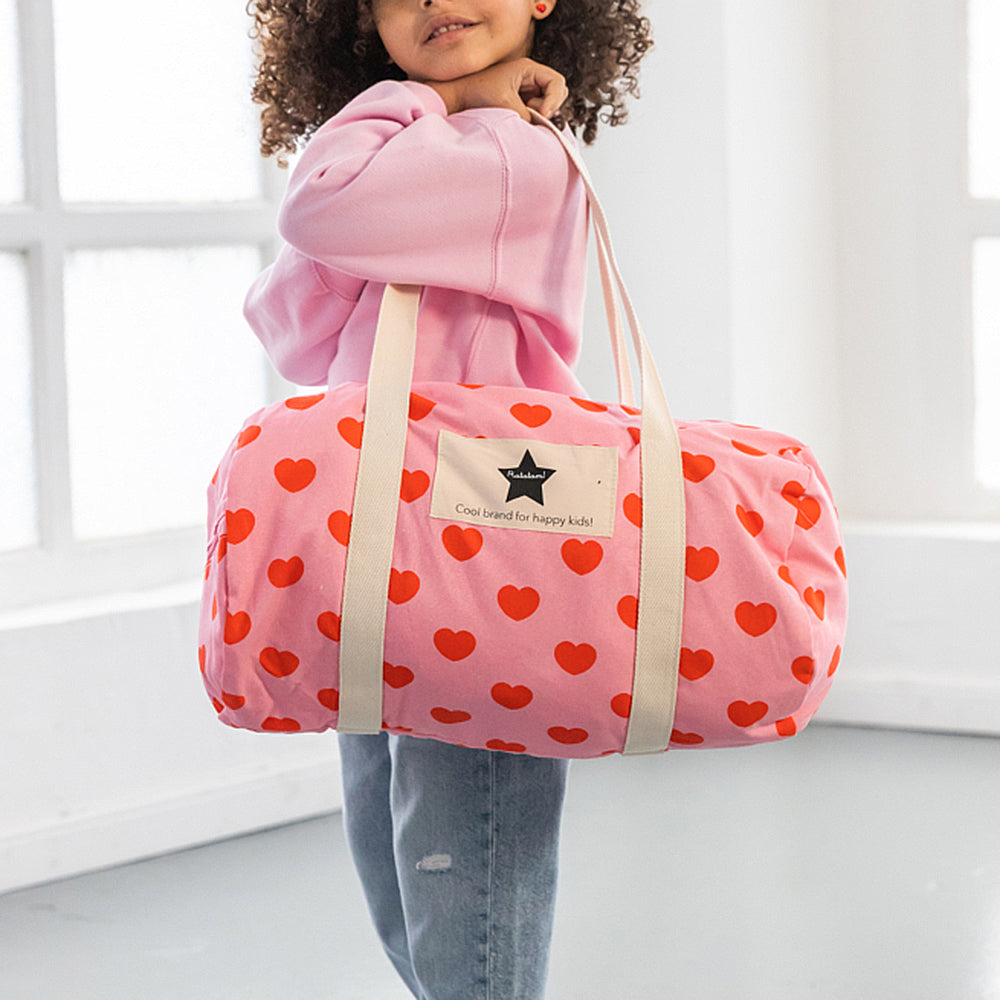 Bowling Bag | Pink mit roten Herzen von Ratatam