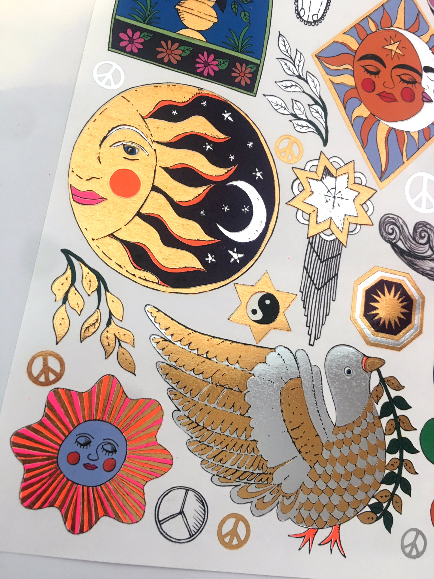 Temporäre Tattoos 70er New Age | Handgezeichnet von Rosie Wonders