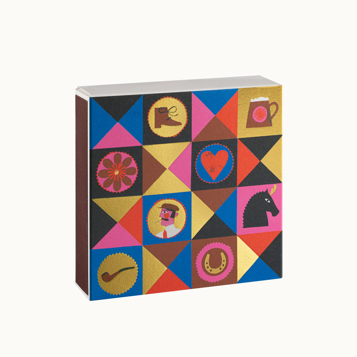 Lange Streichhölzer Colourful Gentleman | Square Matchbox von Archivist Gallery