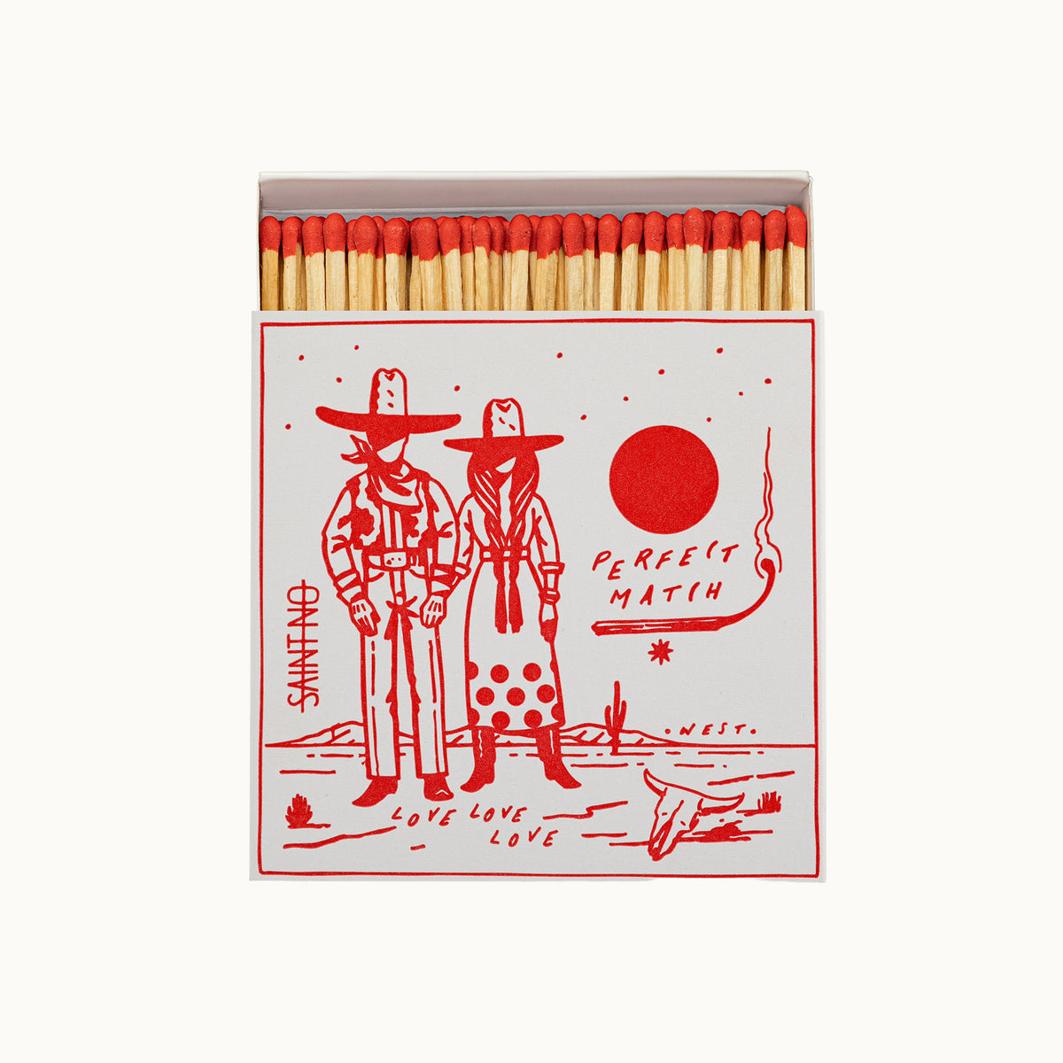 Lange Streichhölzer Cowboy Perfect Match | Square Matchbox von Archivist Gallery