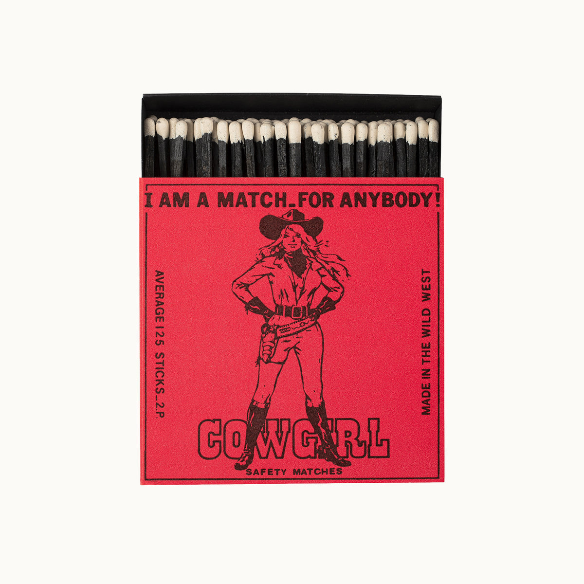 Lange Streichhölzer Cowgirl | Square Matchbox von Archivist Gallery