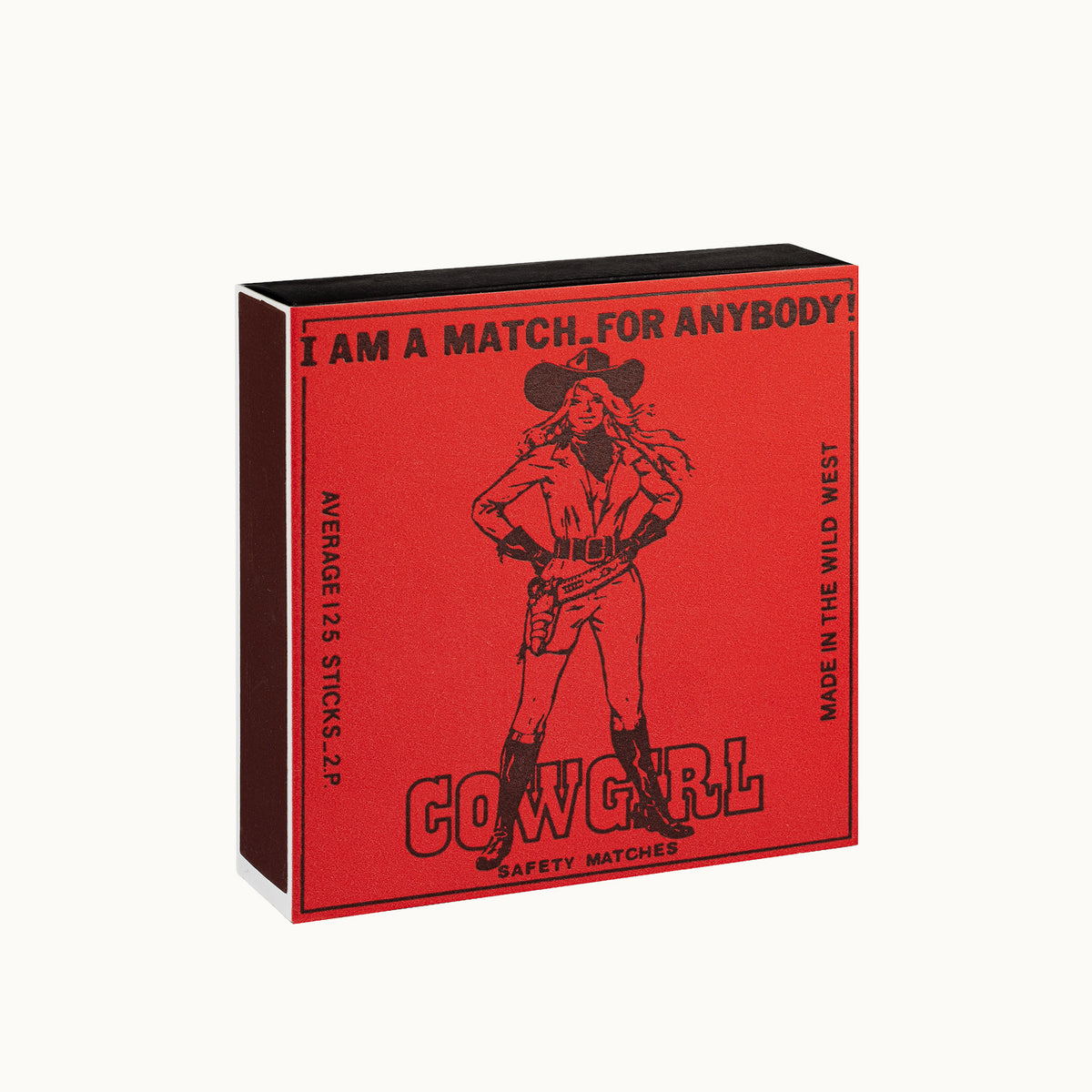 Lange Streichhölzer Cowgirl | Square Matchbox von Archivist Gallery