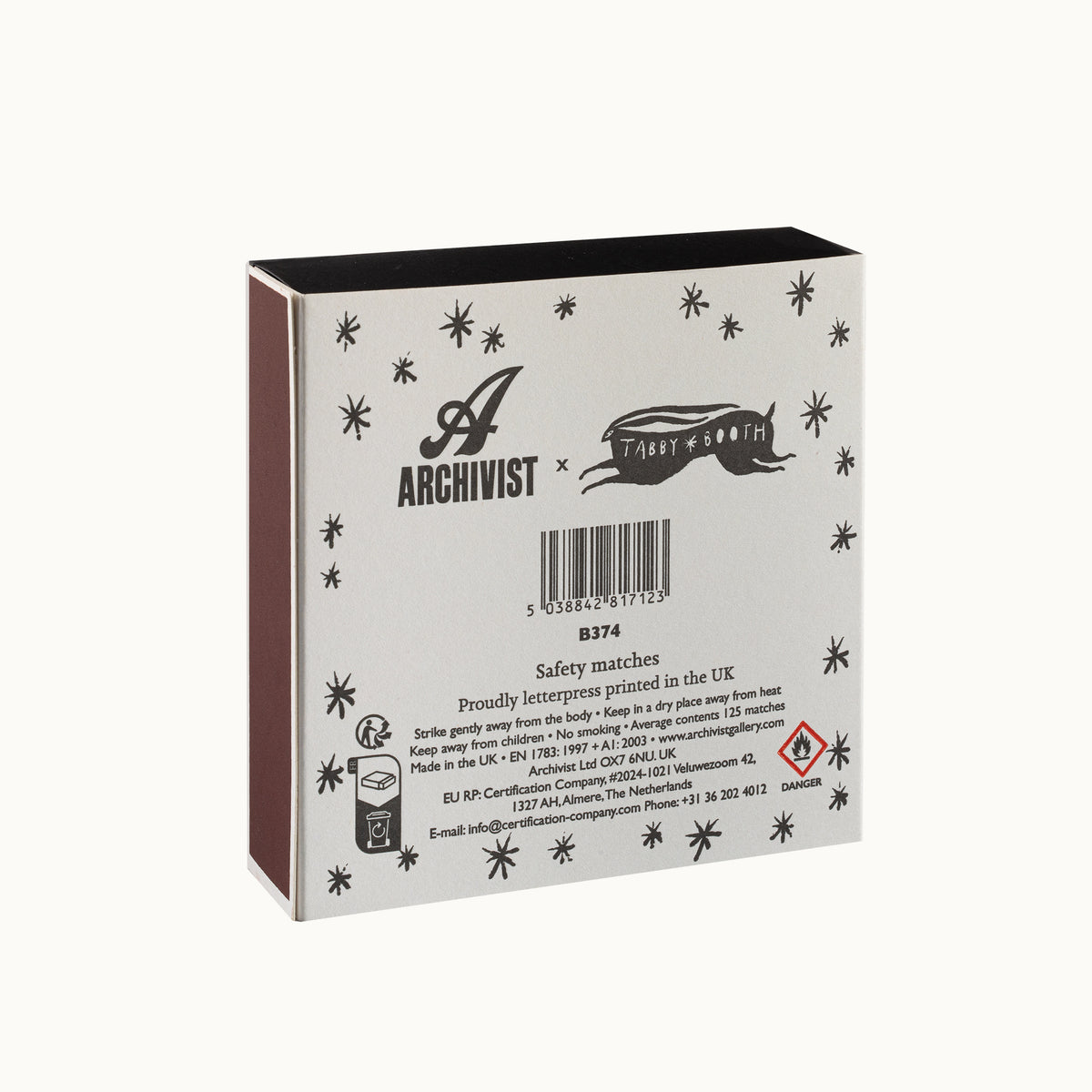 Lange Streichhölzer Moon | Square Matchbox von Archivist Gallery