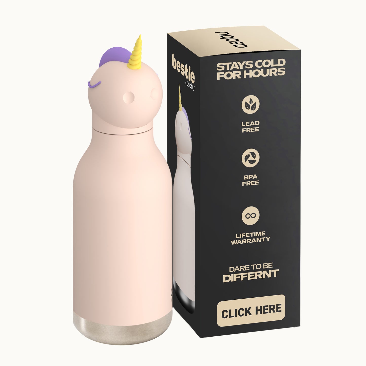 Bestie Trinkflasche 470ml | Unicorn "Sparkle" von Asobu