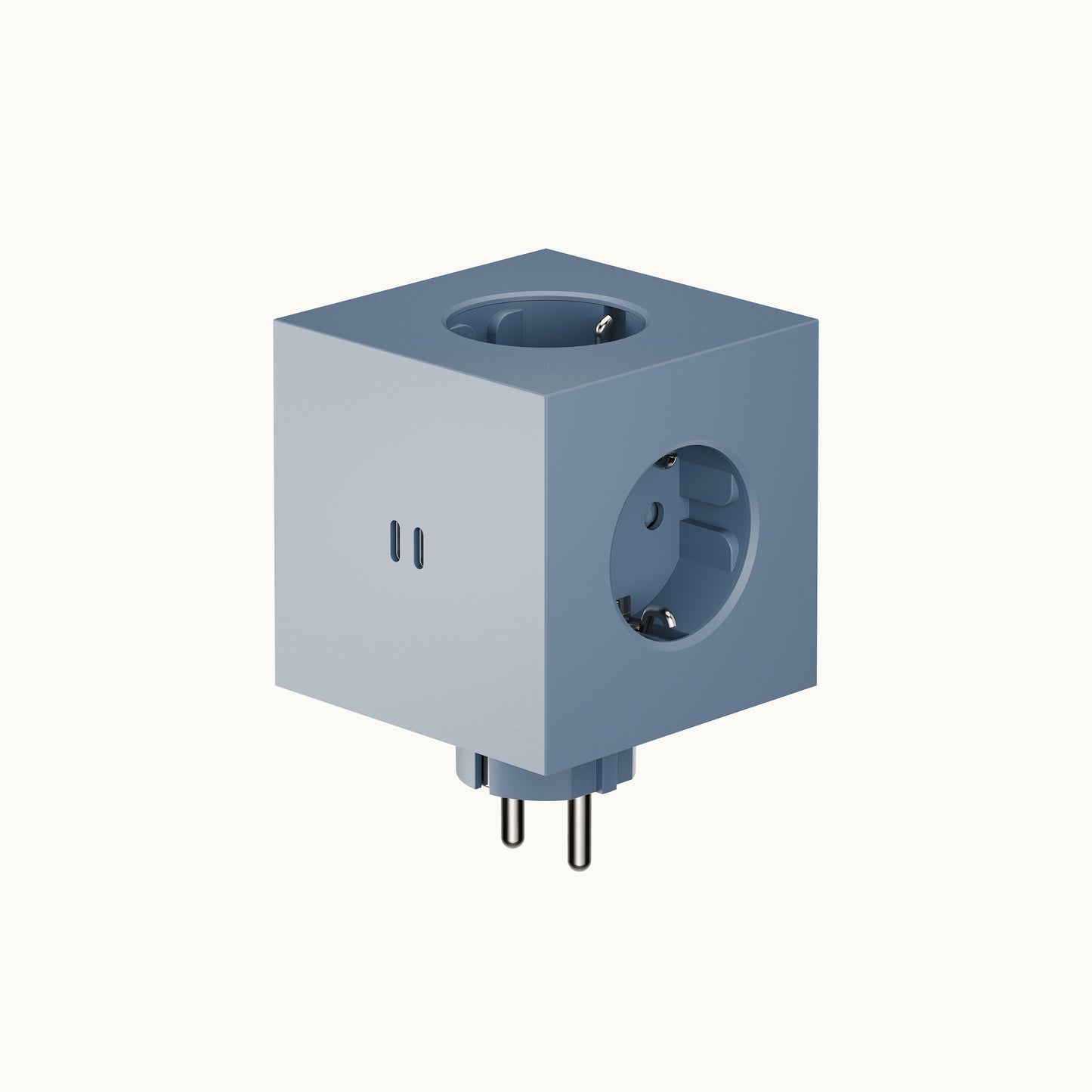 Square 2 | Design Mehrfachsteckdose für die Wand & USB-C in Shark Blue von AVOLT