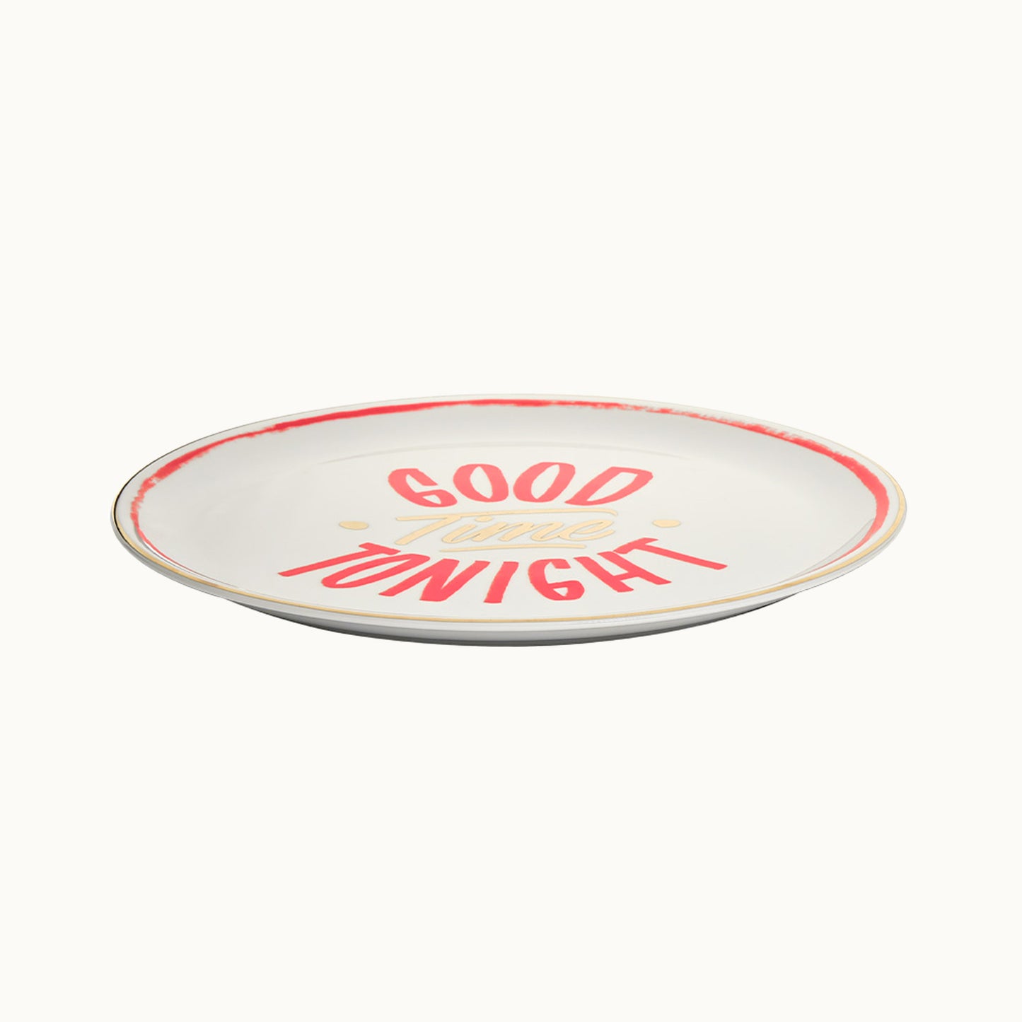 Pizza Teller mit Goldrand | "Good time tonight" von Bitossi Home