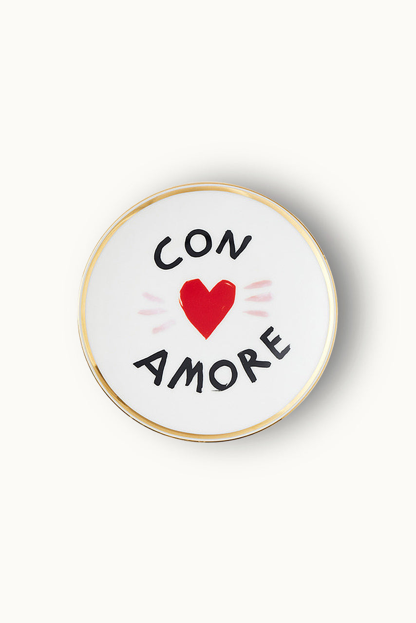 Kleiner Porzellanteller mit Goldrand | Con Amore von Bitossi Home