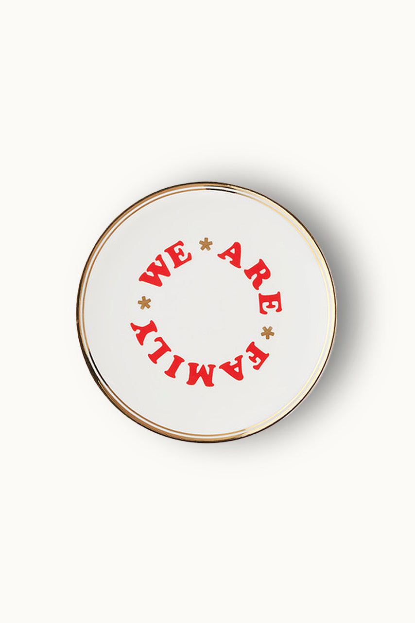 Kleiner Porzellanteller mit Goldrand | We Are Family von Bitossi Home