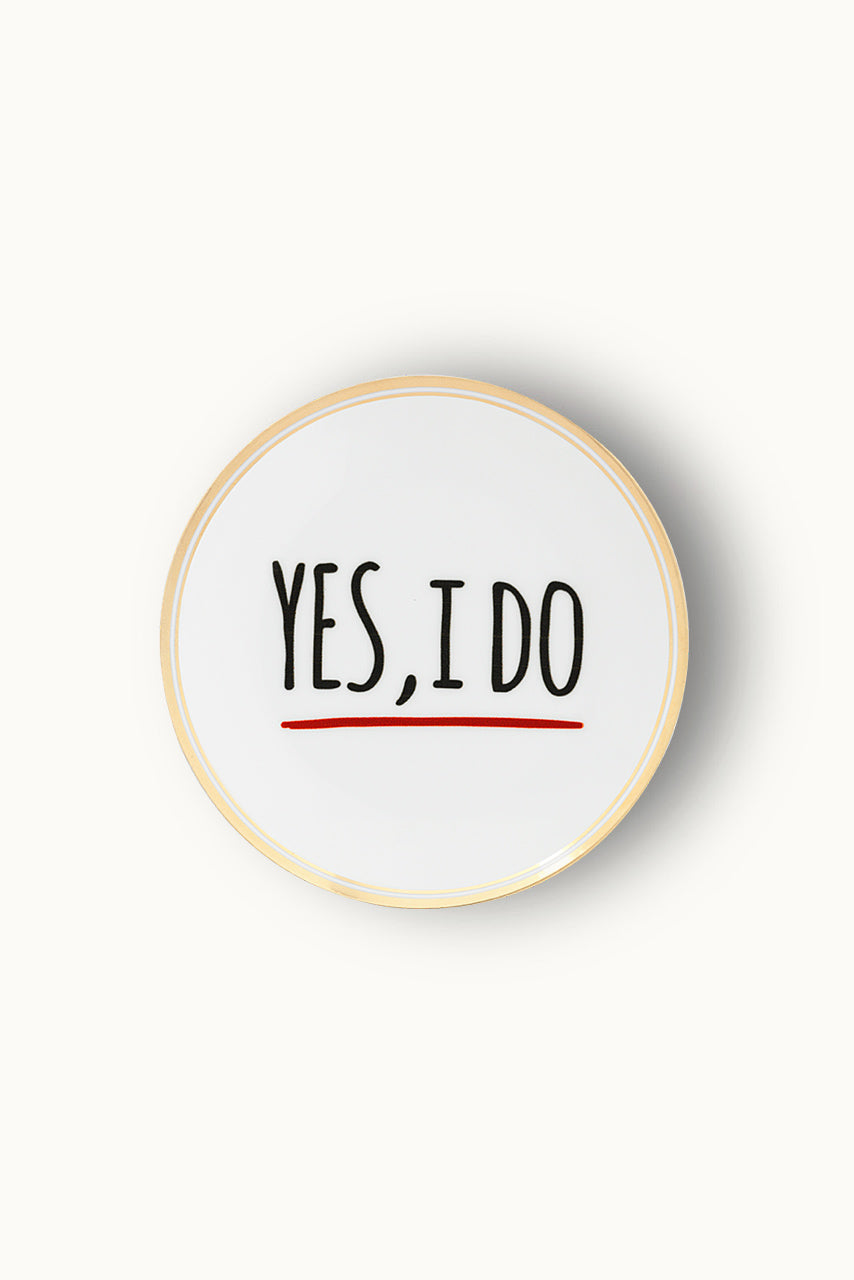 Kleiner Porzellanteller mit Goldrand | Yes, I Do von Bitossi Home