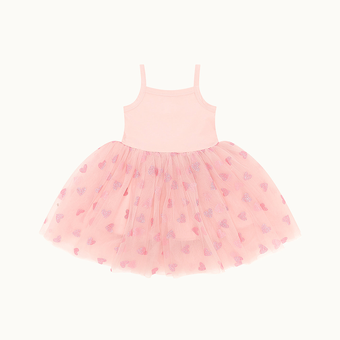 Kleid mit Tüll und Gitzerherzen „Pink“ 4-6 Jahre von Bob & Blossom