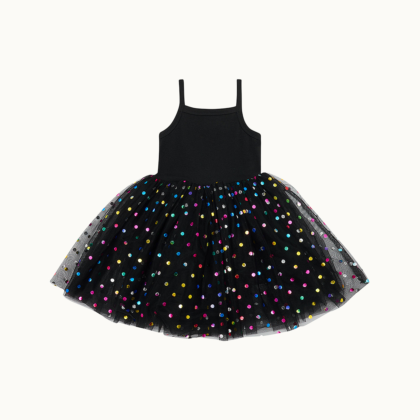 Kleid mit Tüll und bunten Glitzerpunkten „Black Spot“ 4-6 Jahre von Bob & Blossom