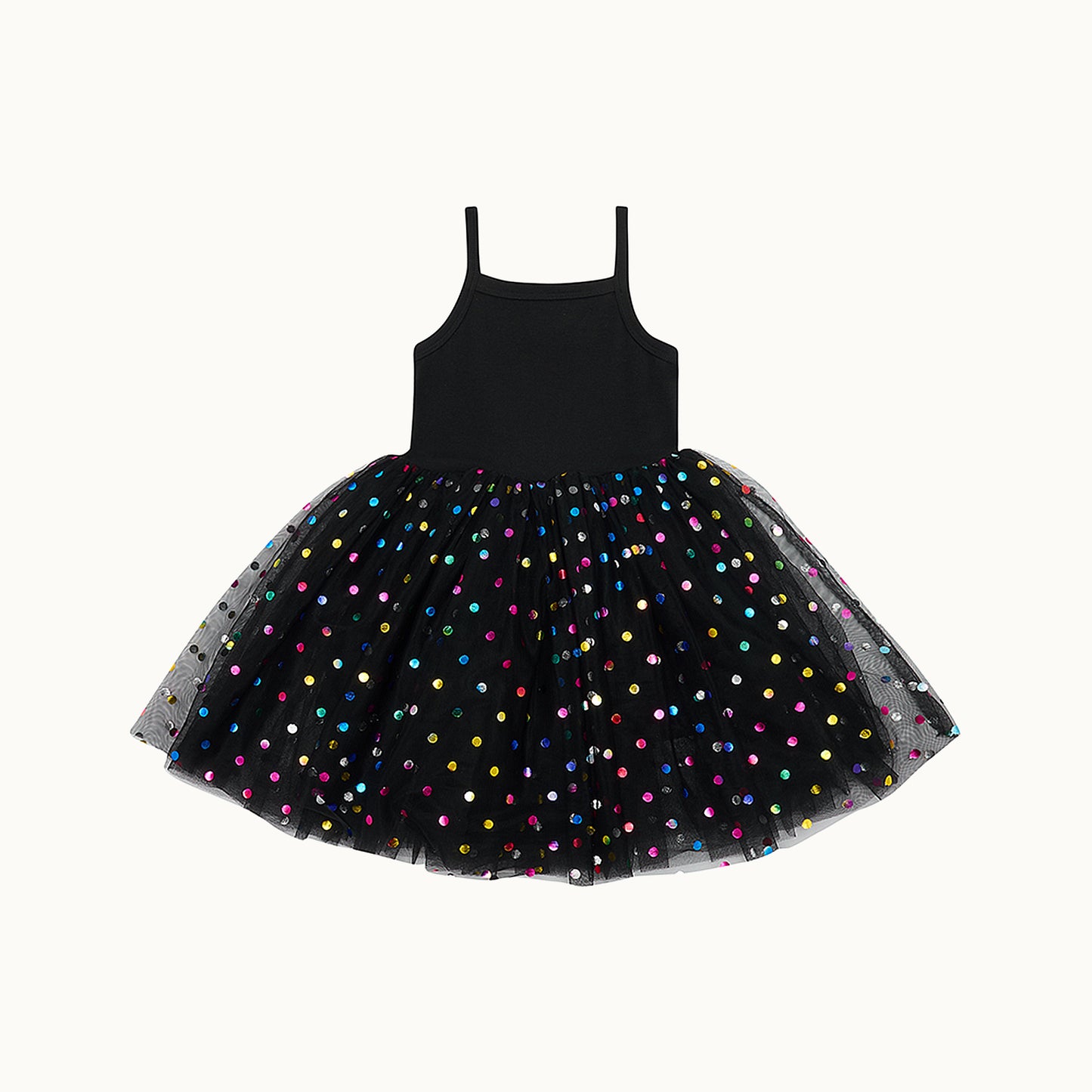 Kleid mit Tüll und bunten Glitzerpunkten „Black Spot“ 4-6 Jahre von Bob & Blossom
