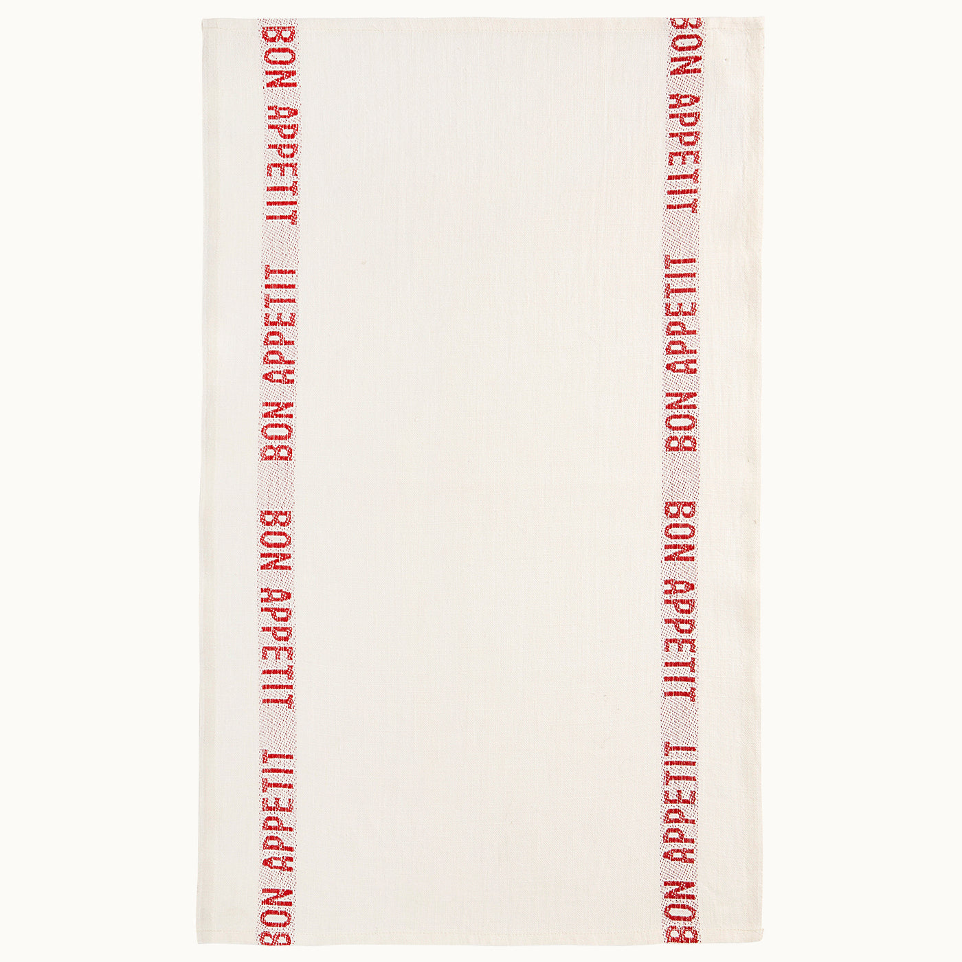 Geschirrtuch Bon Appétit | Weiß-Rot von Charvet Editions