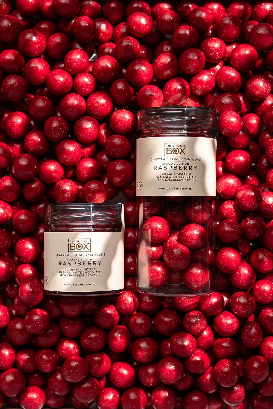 Gourmet-Weingummi Raspberry in Weißer Schokolade 110g von The Box