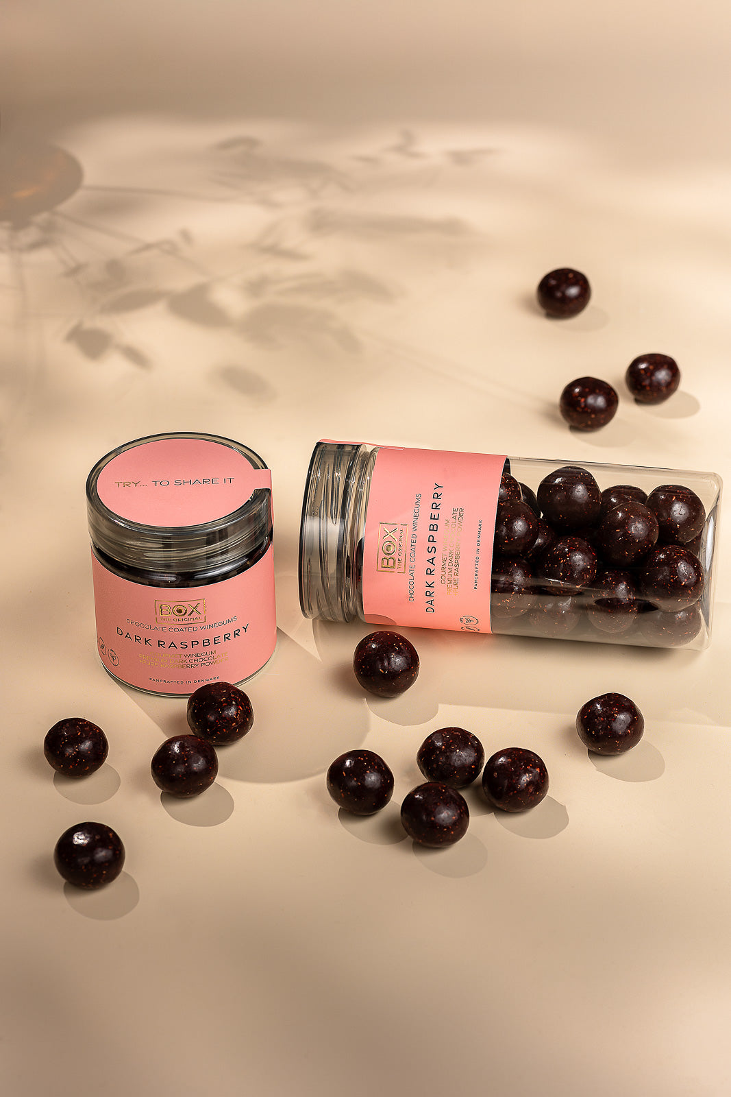 Gourmet-Weingummi Dark Raspberry in Dunkler Schokolade 110g von The Box