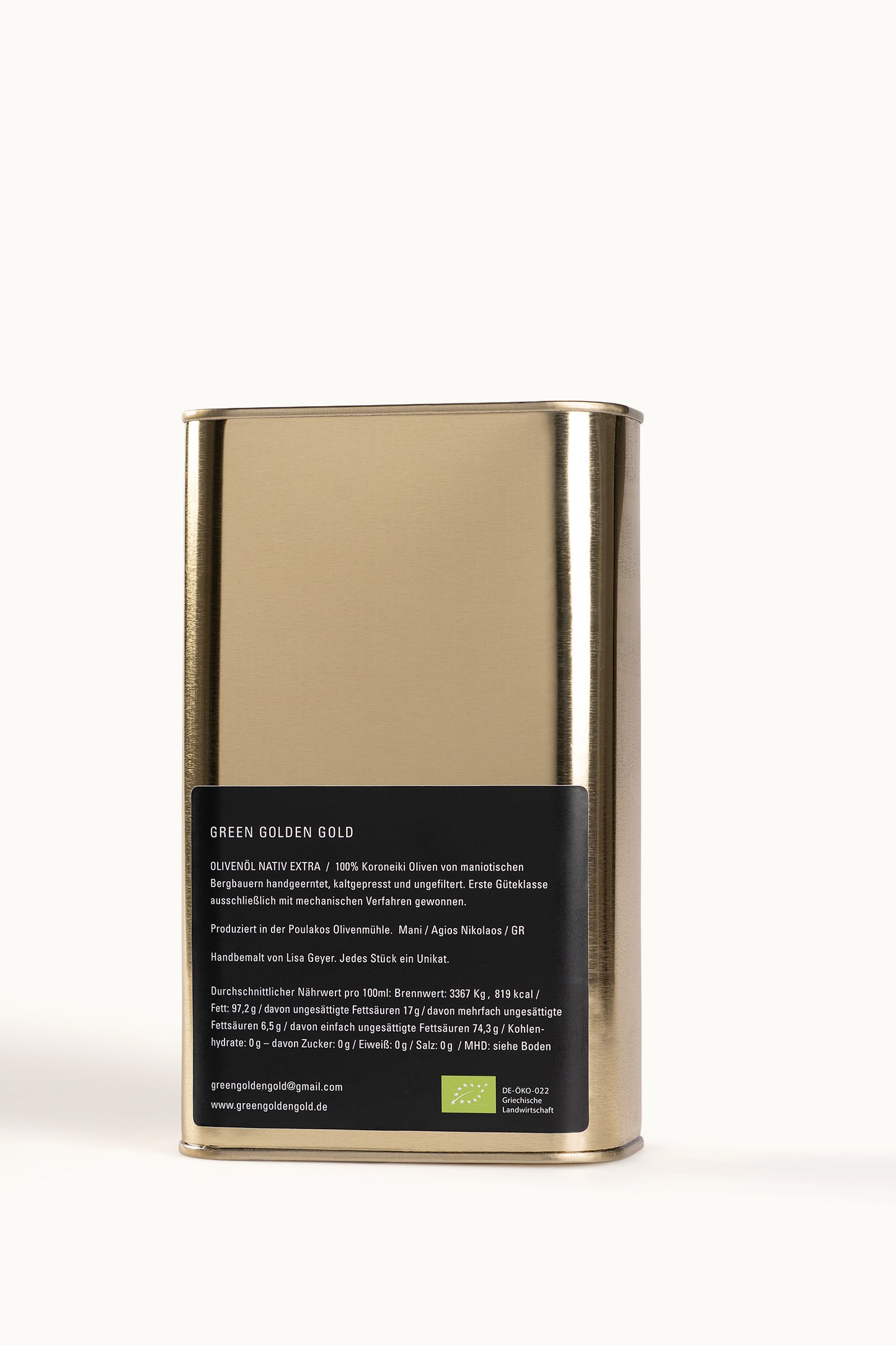 Bio-Olivenöl im handbemalten Kanister à 1000 ml | Liebe (Goethe)