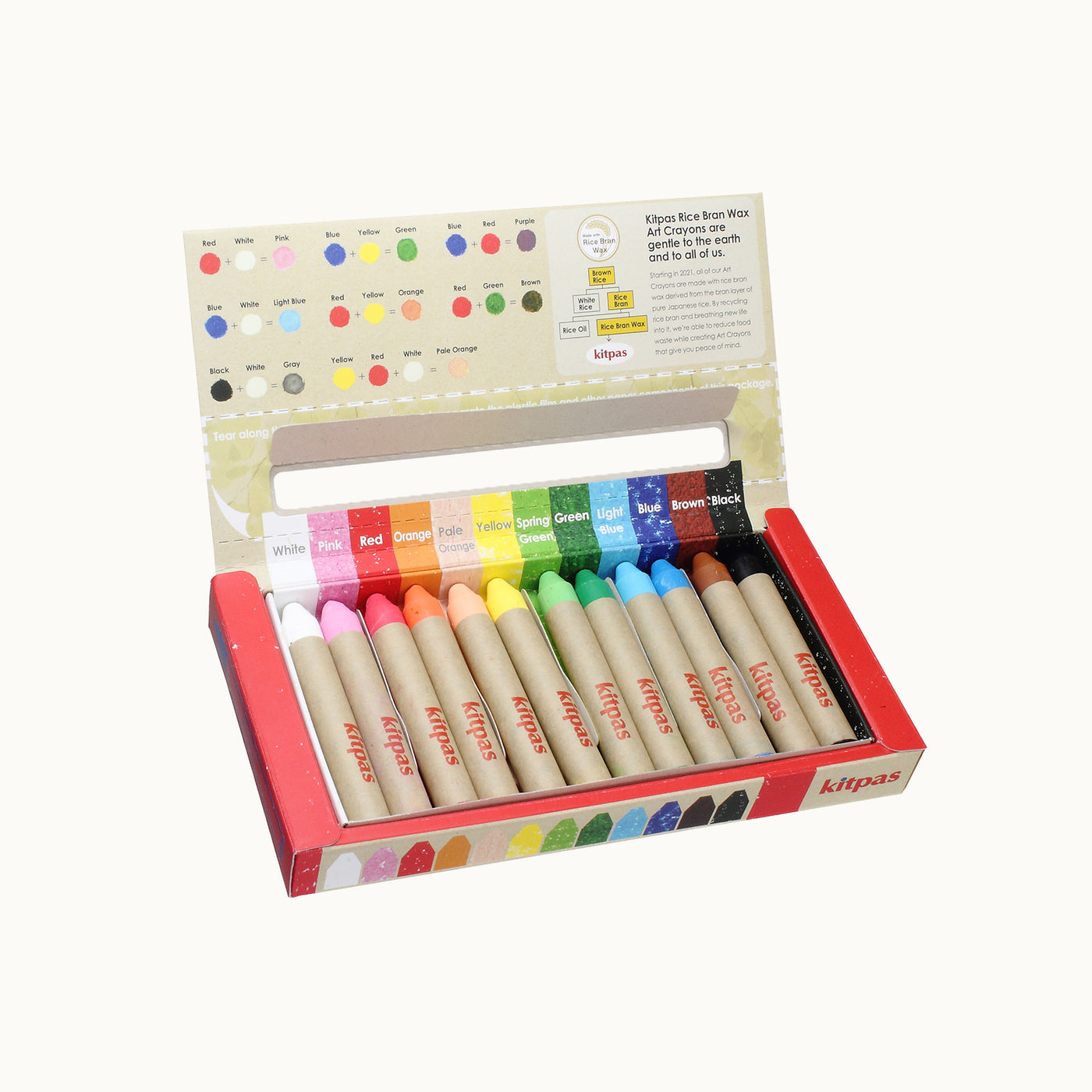 Kitpas Rice Bran Wax Art Crayons | 12er-Set Medium