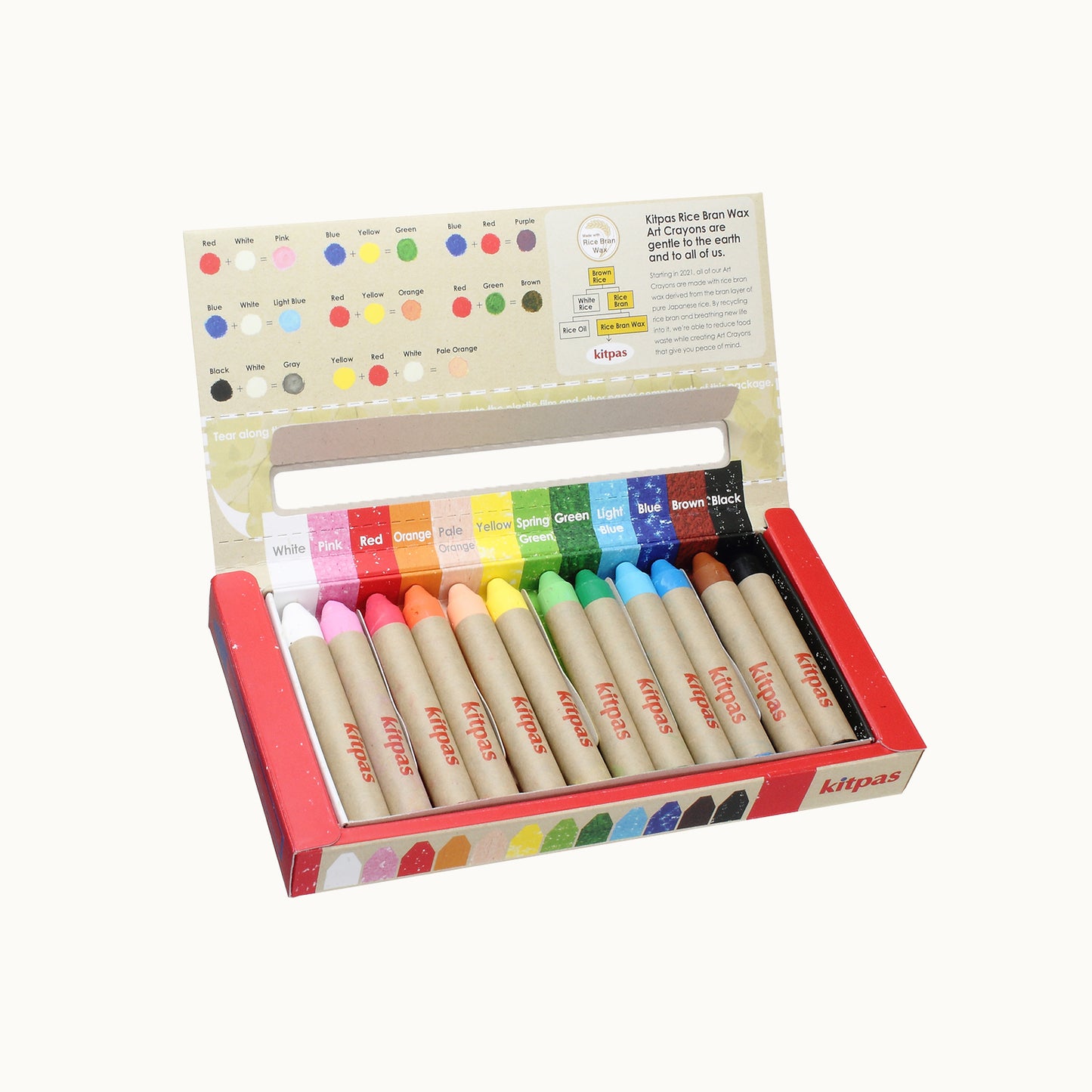 Kitpas Rice Bran Wax Art Crayons | 12er-Set Medium
