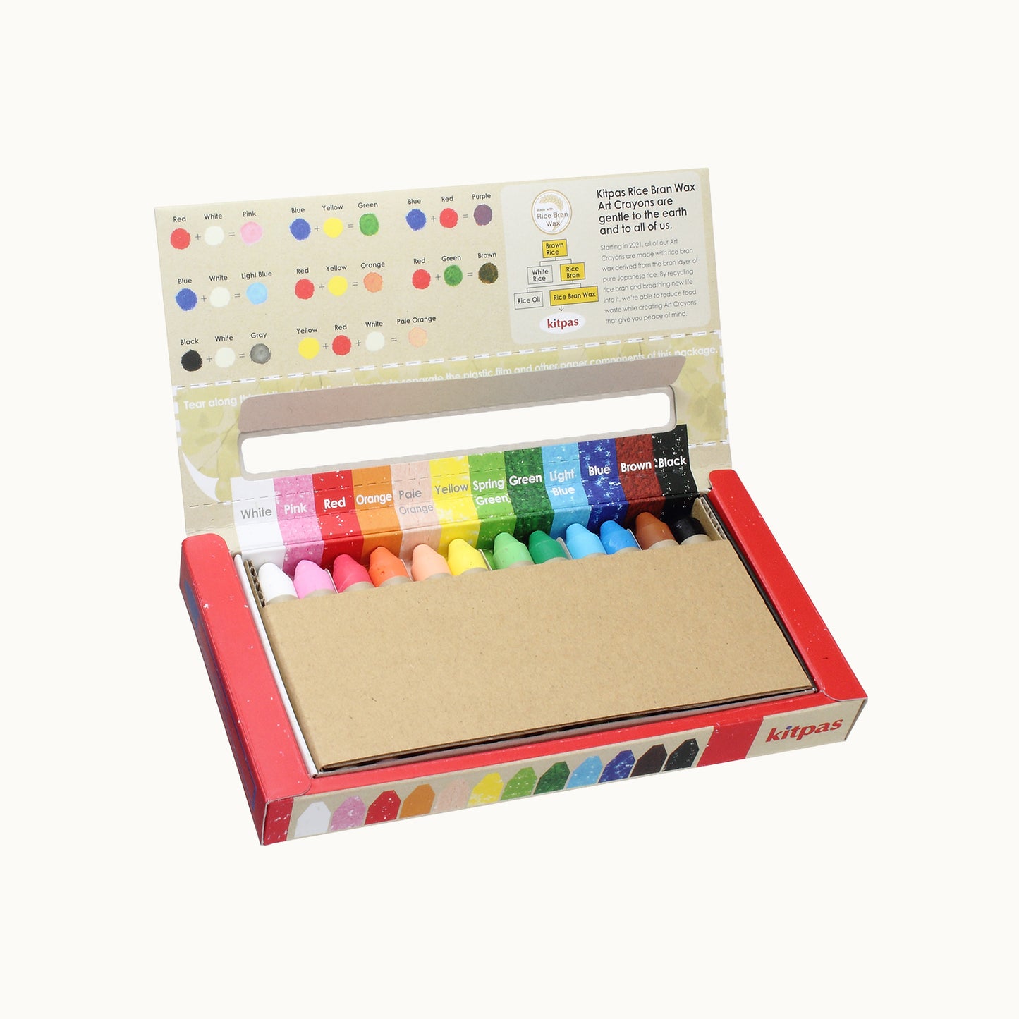 Kitpas Rice Bran Wax Art Crayons | 12er-Set Medium