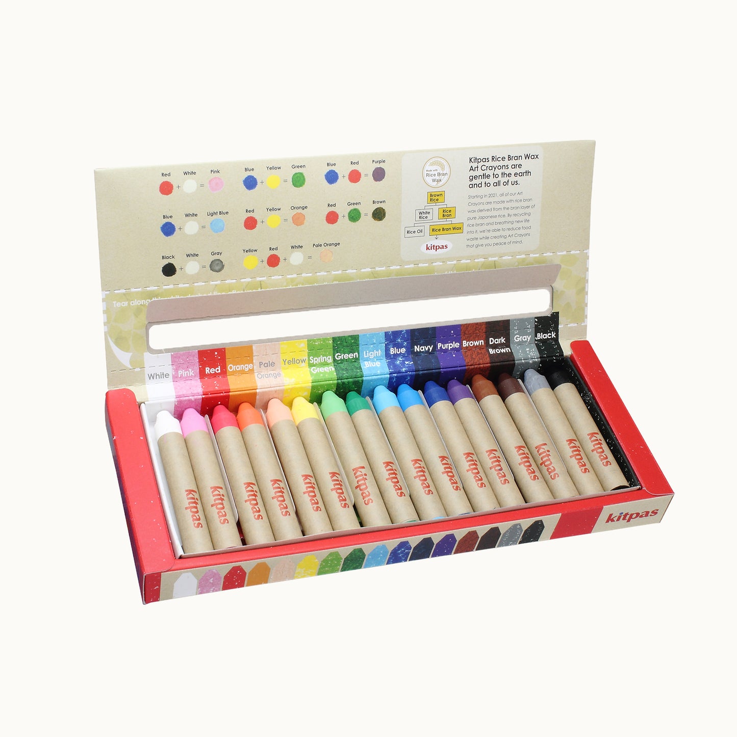Kitpas Rice Bran Wax Art Crayons | 16er-Set Kreativ