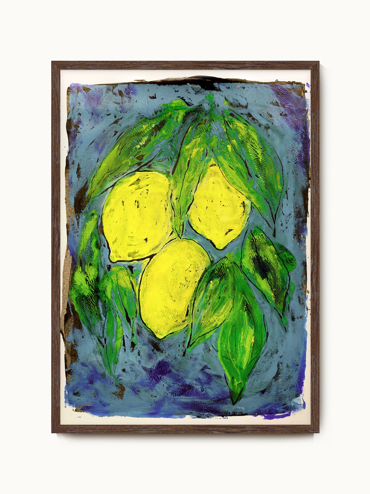 Kunstdruck „Zitronen auf Blau“ | Design by Lisa Geyer