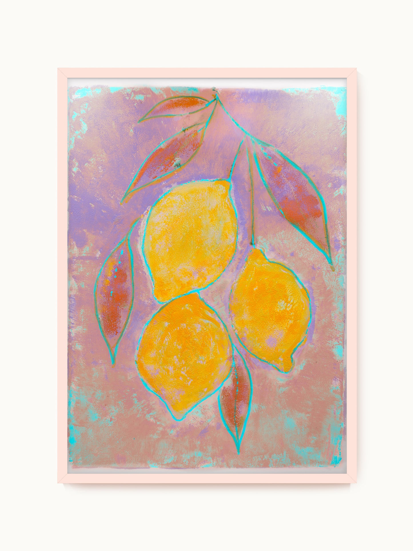 Kunstdruck „Zitronen auf Rosé“ | Design by Lisa Geyer