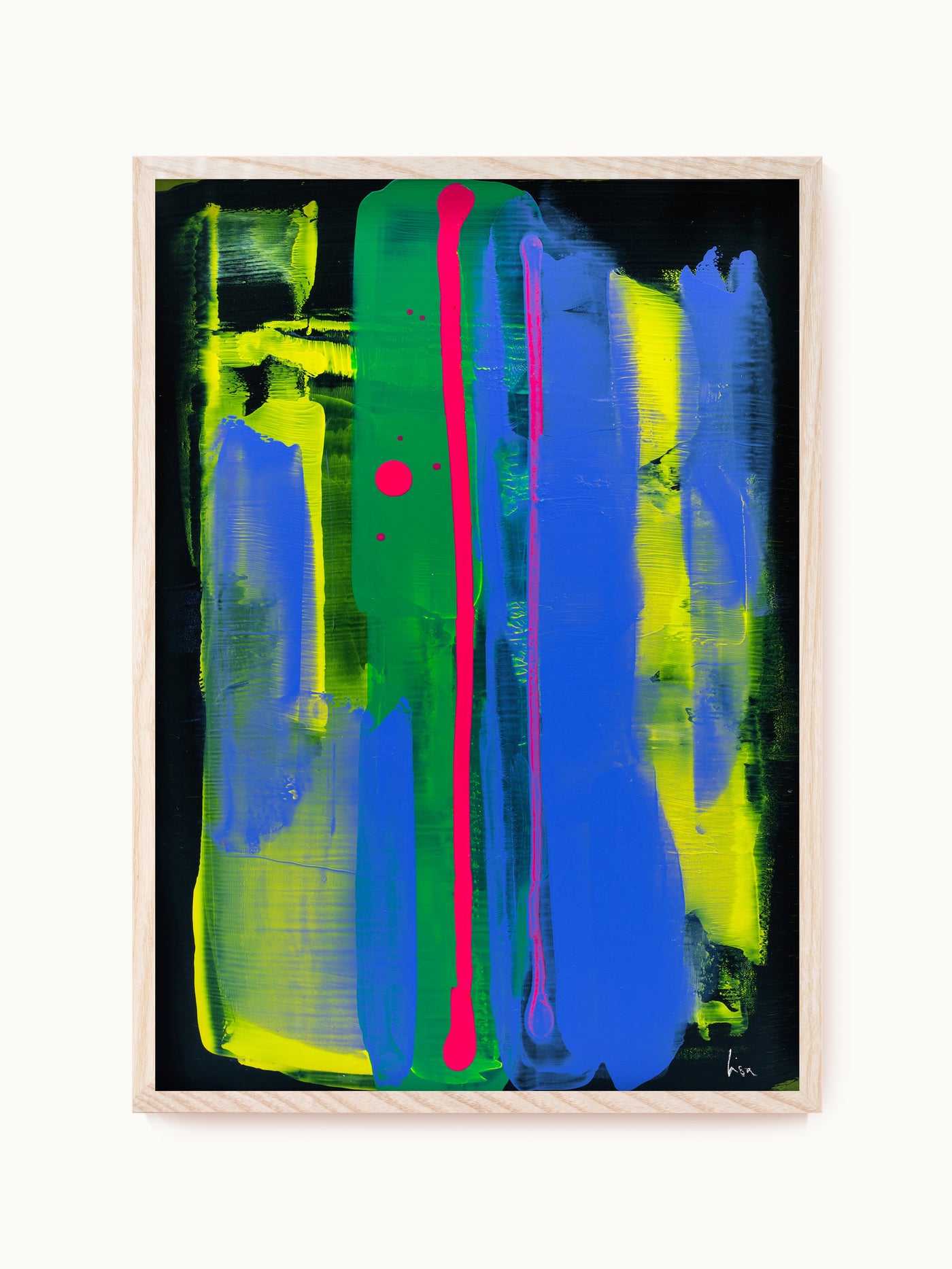 Kunstdruck „Stripes in Blau & Gelb“ | Design by Lisa Geyer