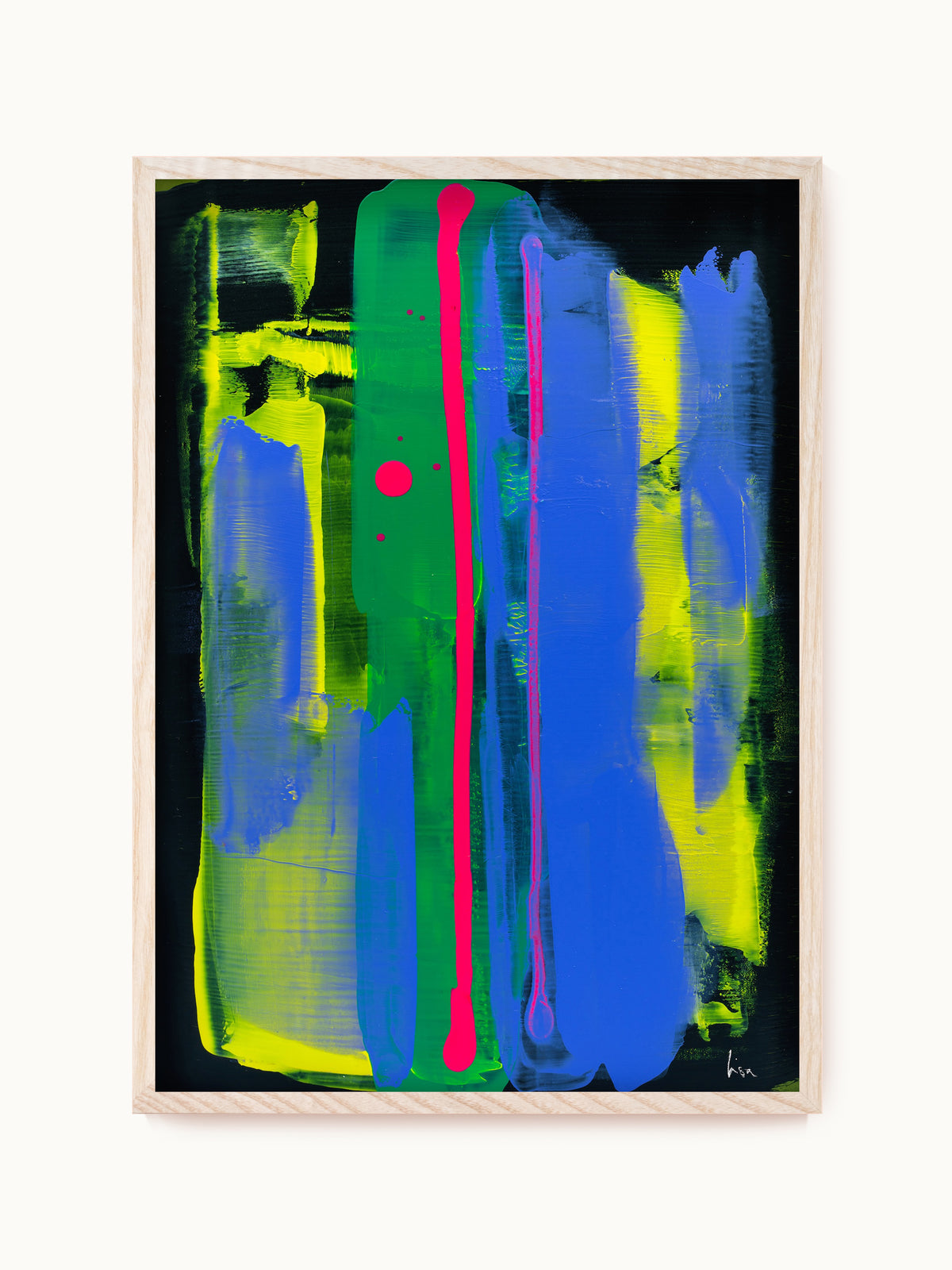 Kunstdruck „Stripes in Blau & Gelb“ | Design by Lisa Geyer