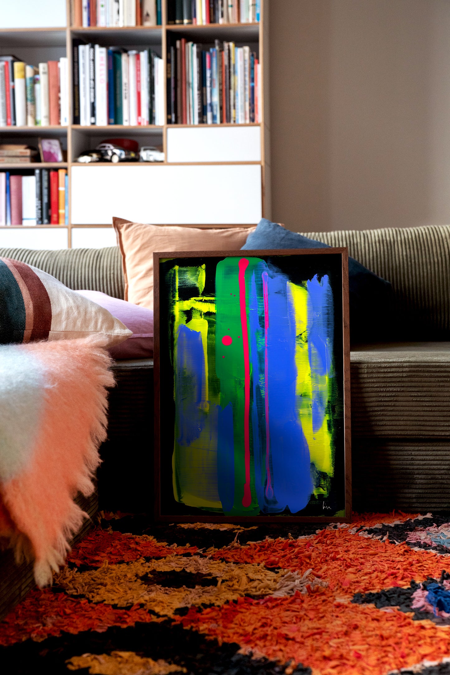 Kunstdruck „Stripes in Blau & Gelb“ | Design by Lisa Geyer