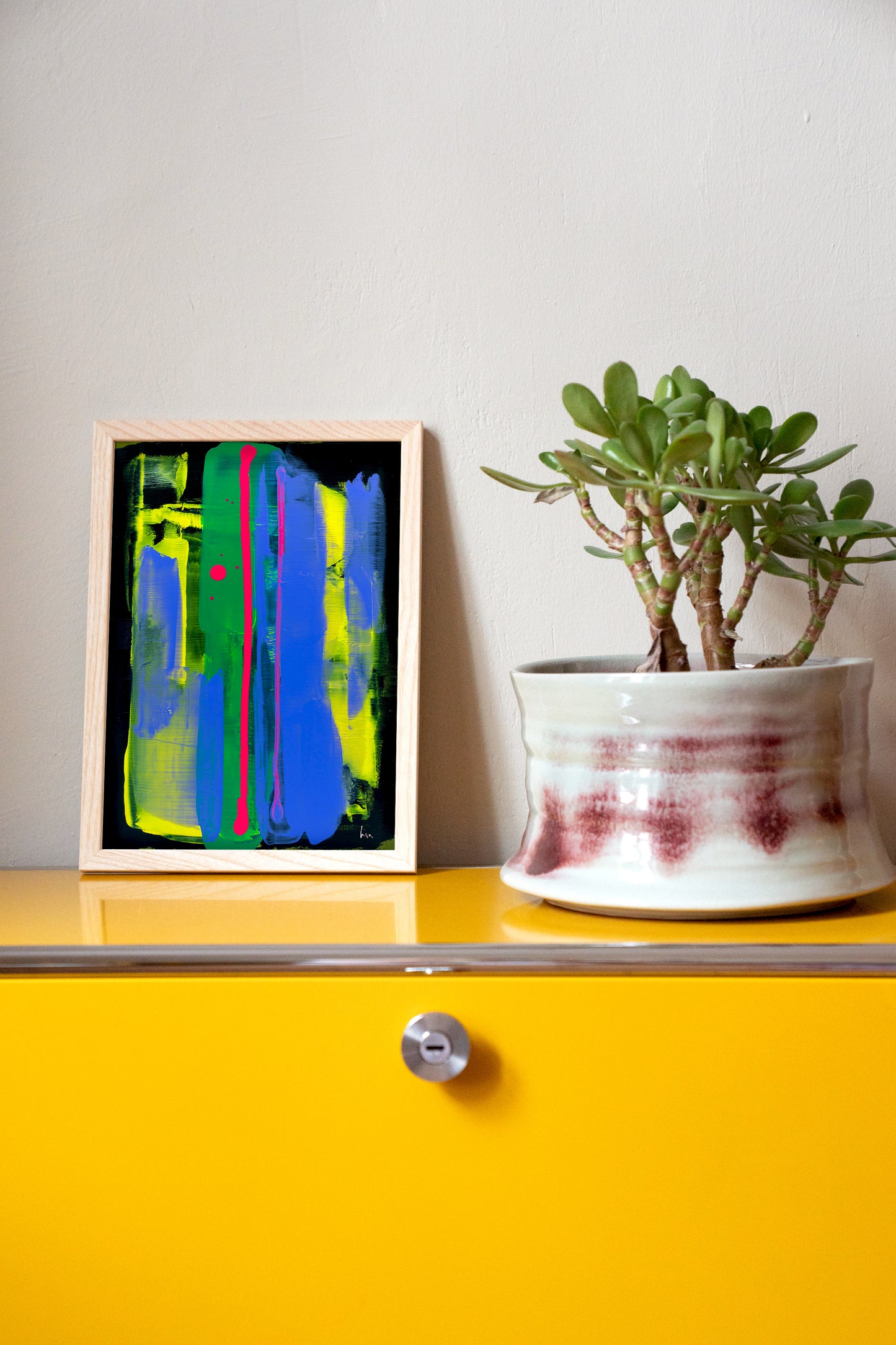 Kunstdruck „Stripes in Blau & Gelb“ | Design by Lisa Geyer