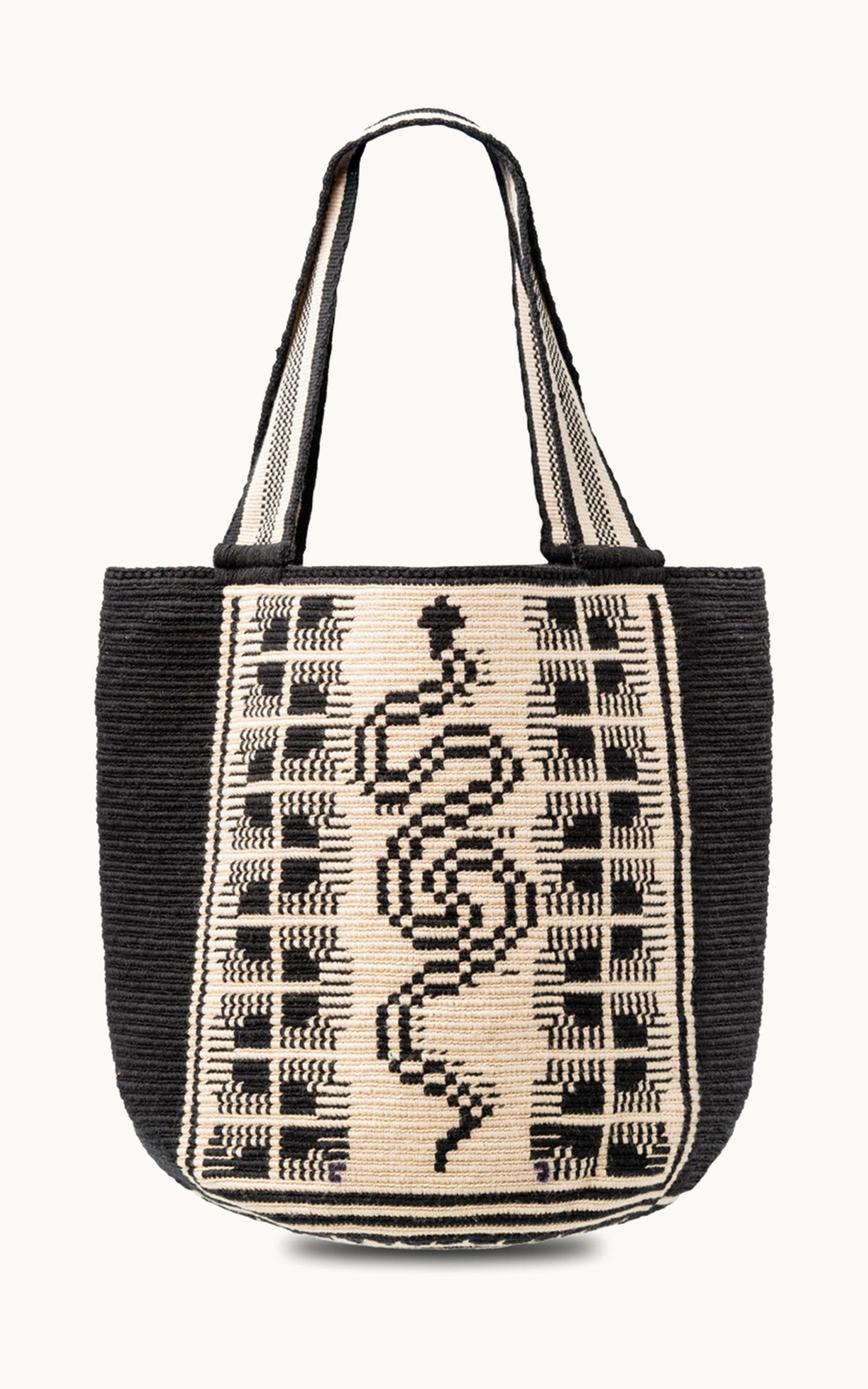 Wayuu Totem Bag Serpent Black | Handgefertigt von La Mansa