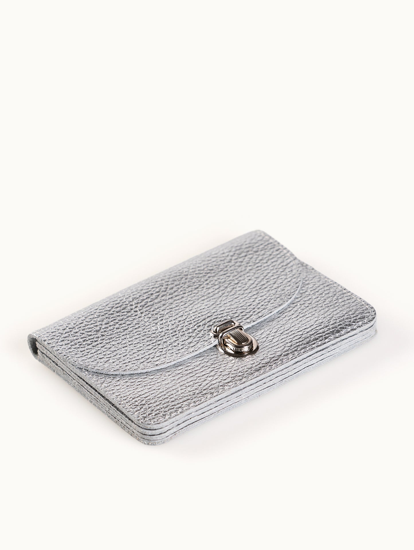 Geldbörse BORSA L| Silber (genarbt) von Papoutsi!