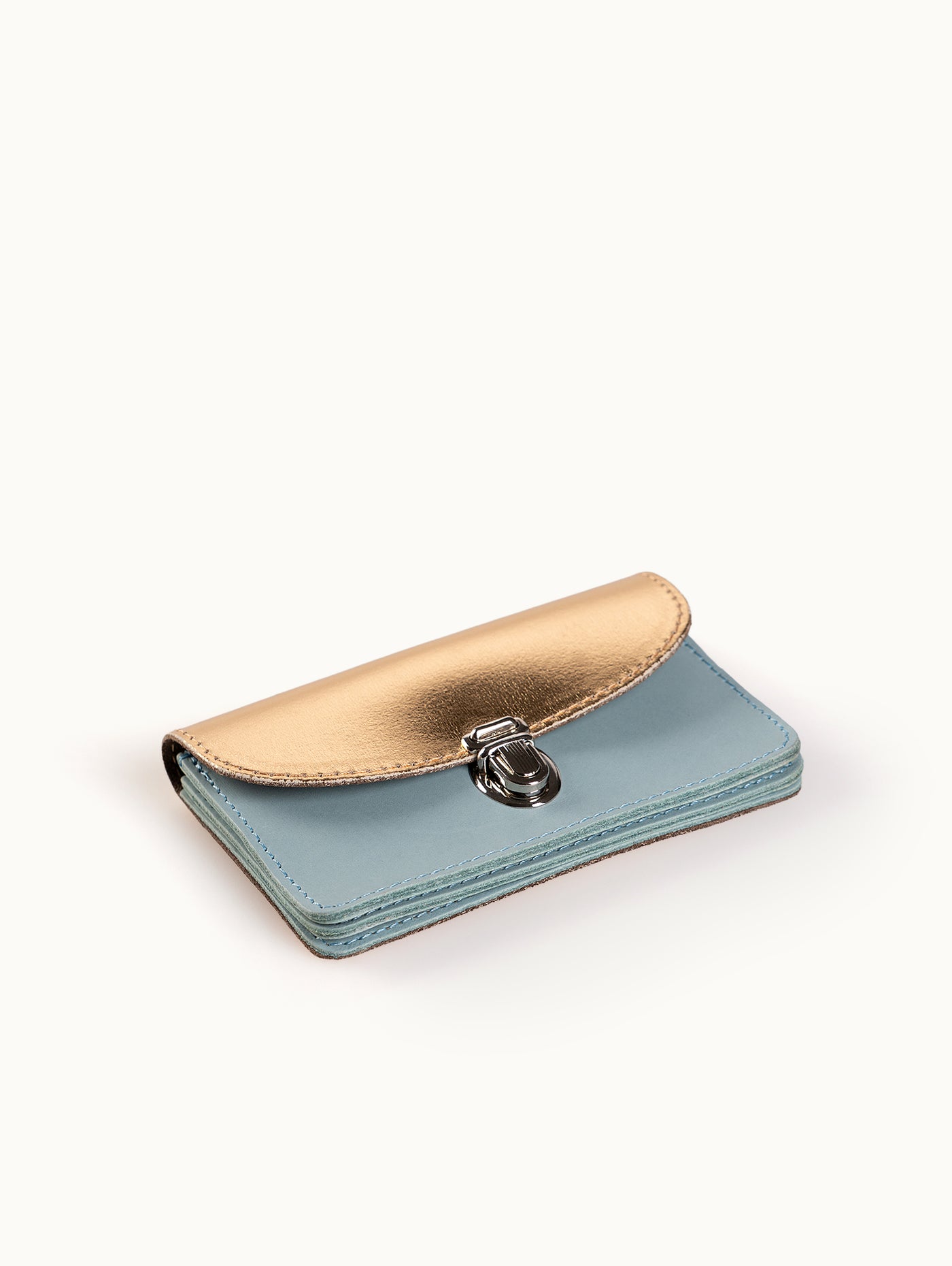 Geldbörse Borsa M | KONVOLUT Edition in Hellblau-Gold von Papoutsi!