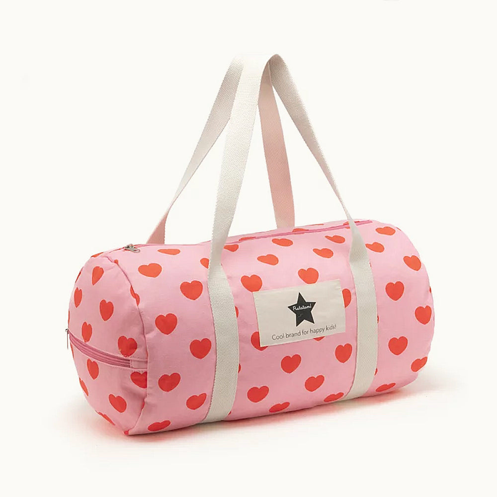 Bowling Bag | Pink mit roten Herzen von Ratatam
