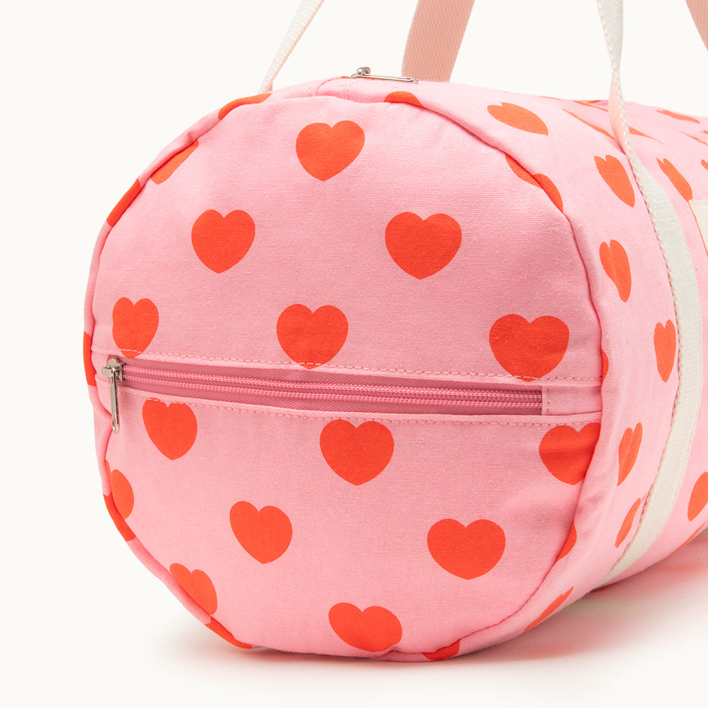 Bowling Bag | Pink mit roten Herzen von Ratatam