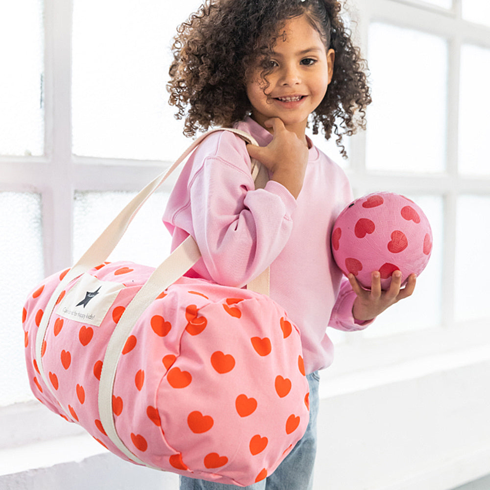 Bowling Bag | Pink mit roten Herzen von Ratatam