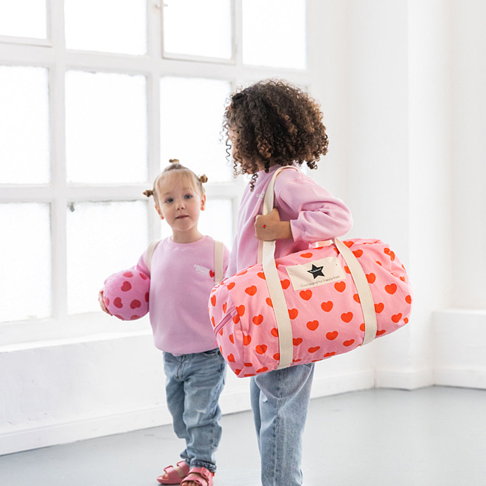 Bowling Bag | Pink mit roten Herzen von Ratatam