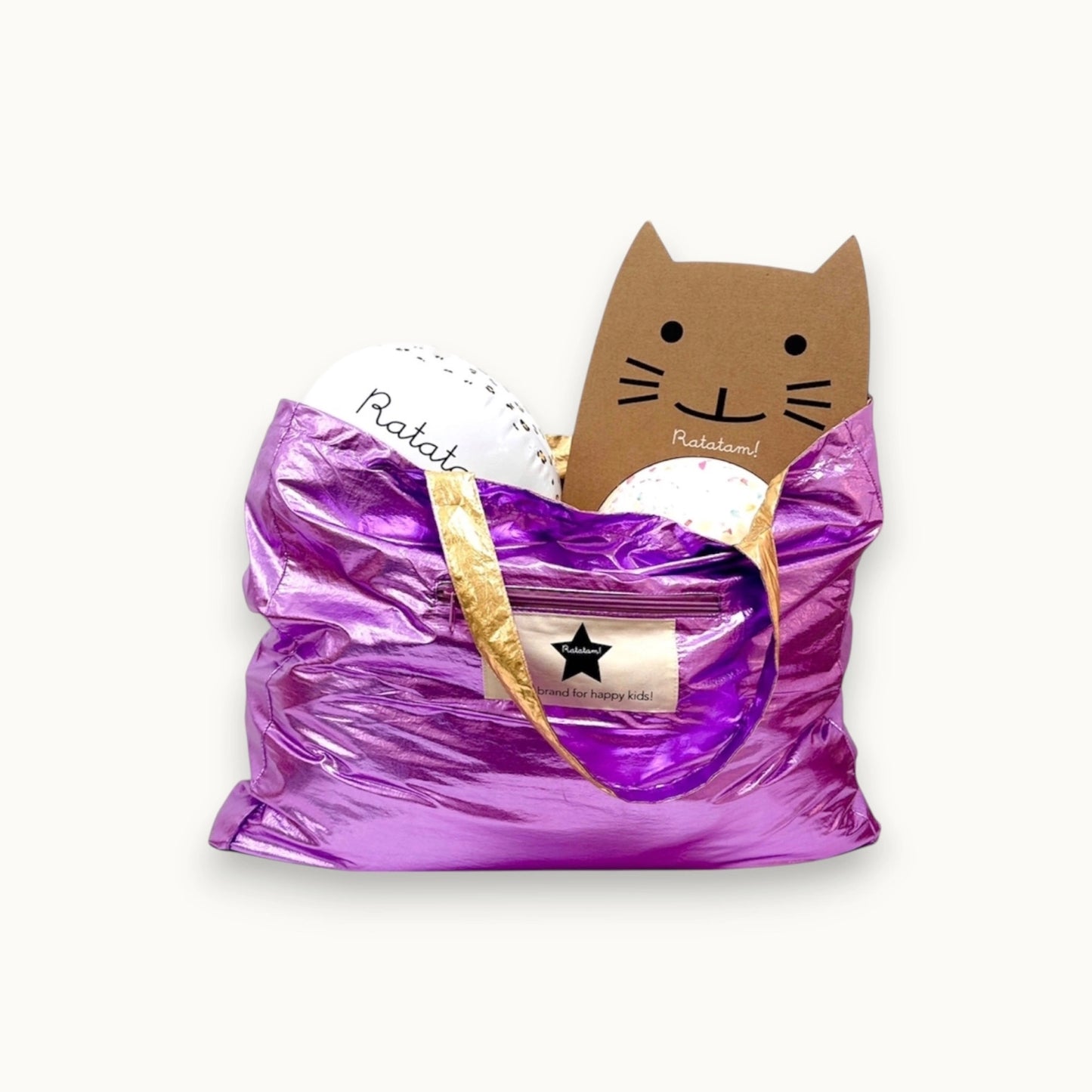 Metallic Wende-Tasche „Maxi Tote“ | Lila & Gold von Ratatam