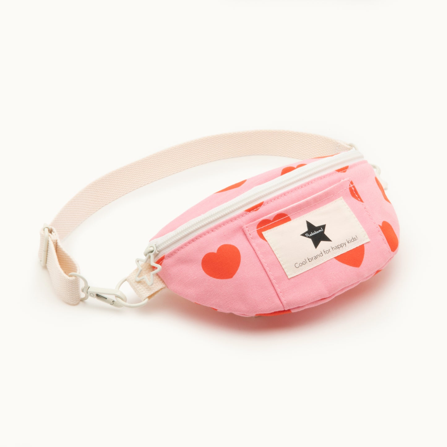 Bauchtasche | Pink mit roten Herzen von Ratatam
