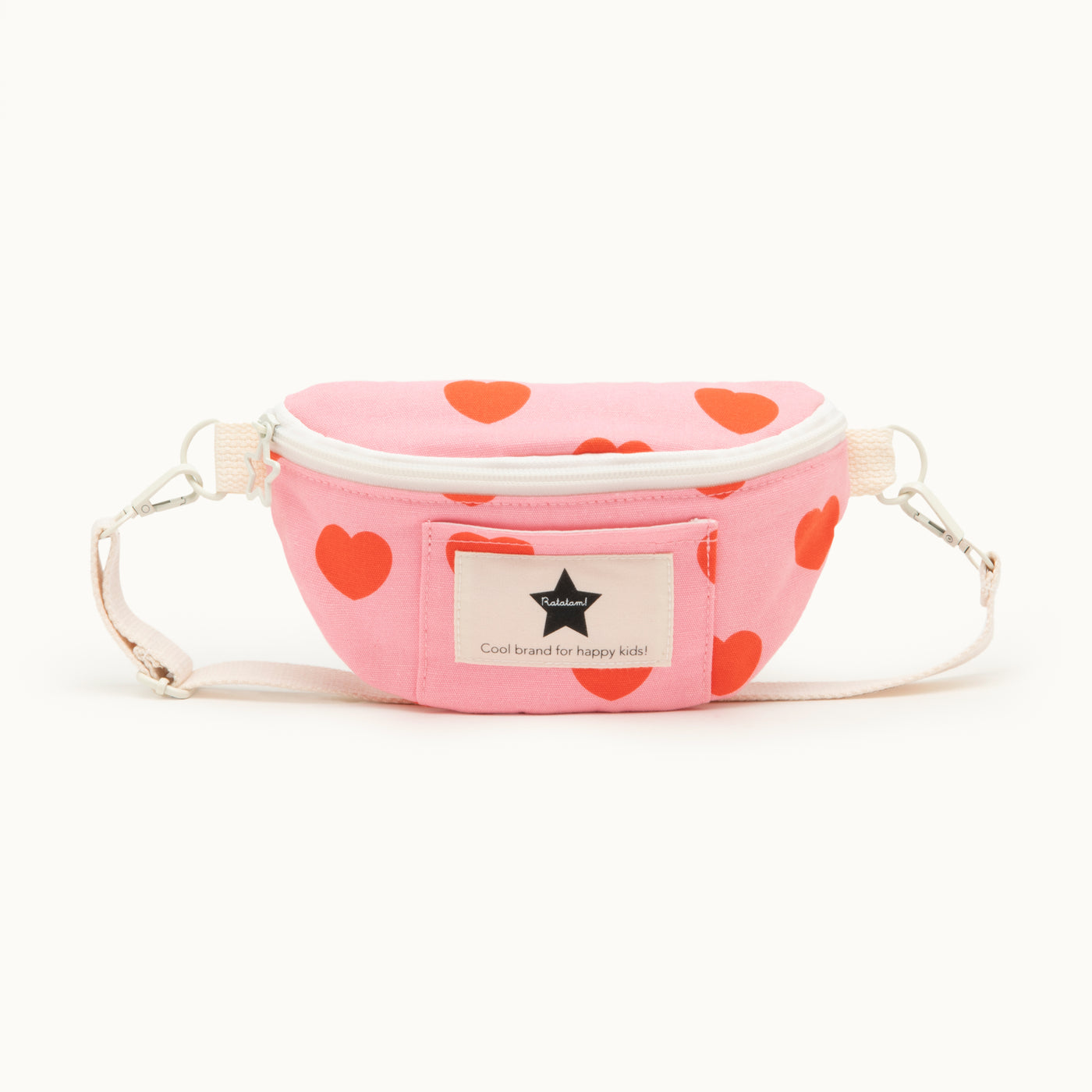 Bauchtasche | Pink mit roten Herzen von Ratatam