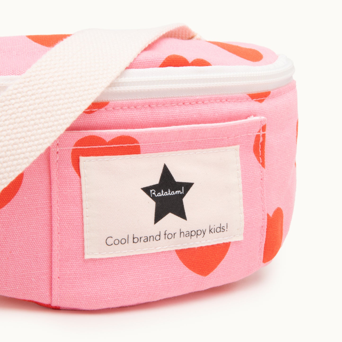 Bauchtasche | Pink mit roten Herzen von Ratatam