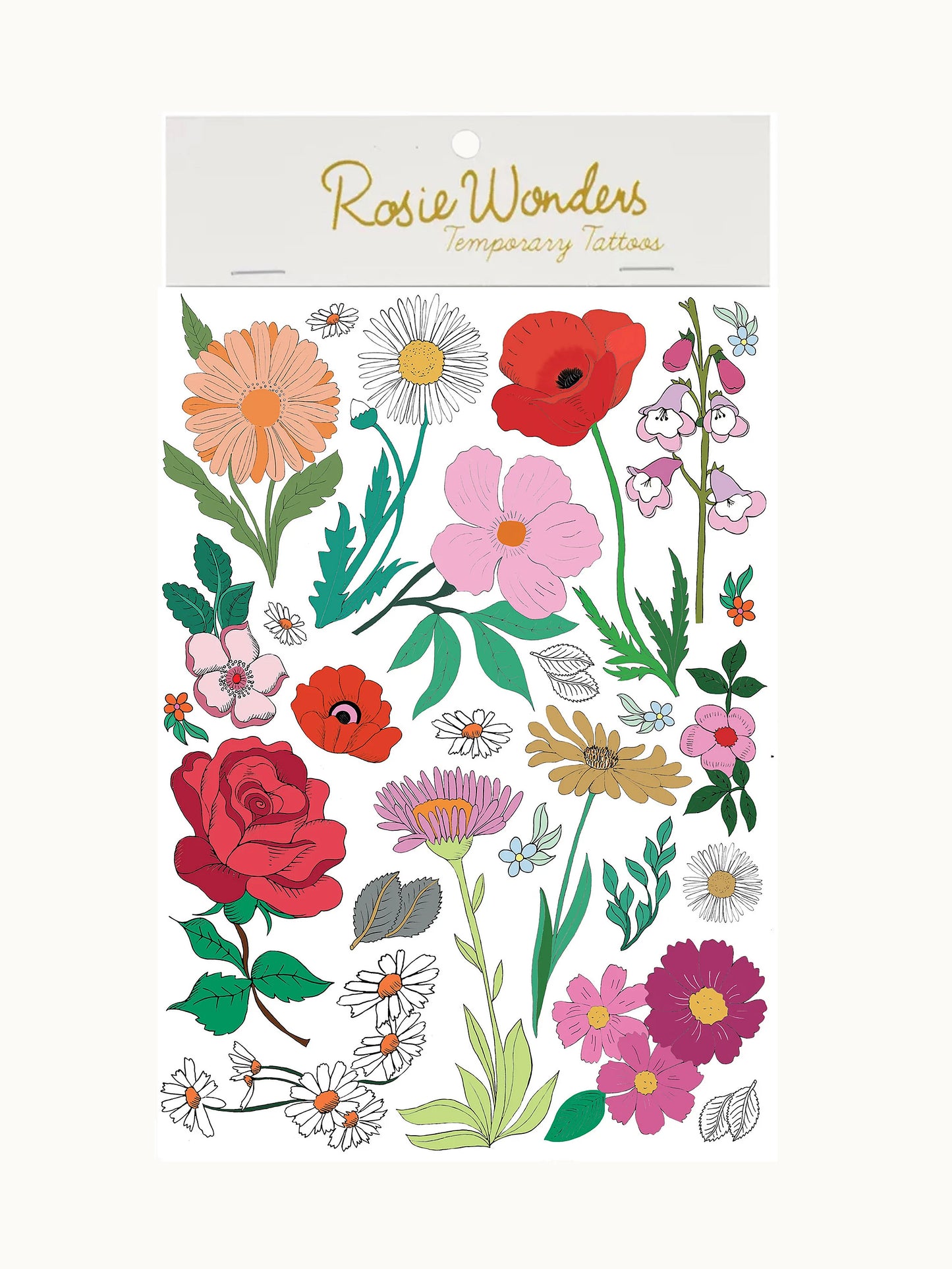 Temporäre Tattoos Flowers | Handgezeichnet von Rosie Wonders